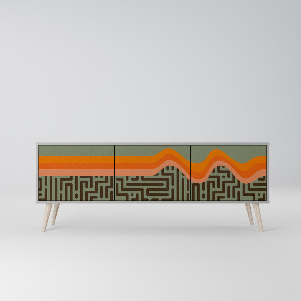 SIMPLE SOLUTIONS Móvel de TV com 3 Portas em Acabamento Cinzento