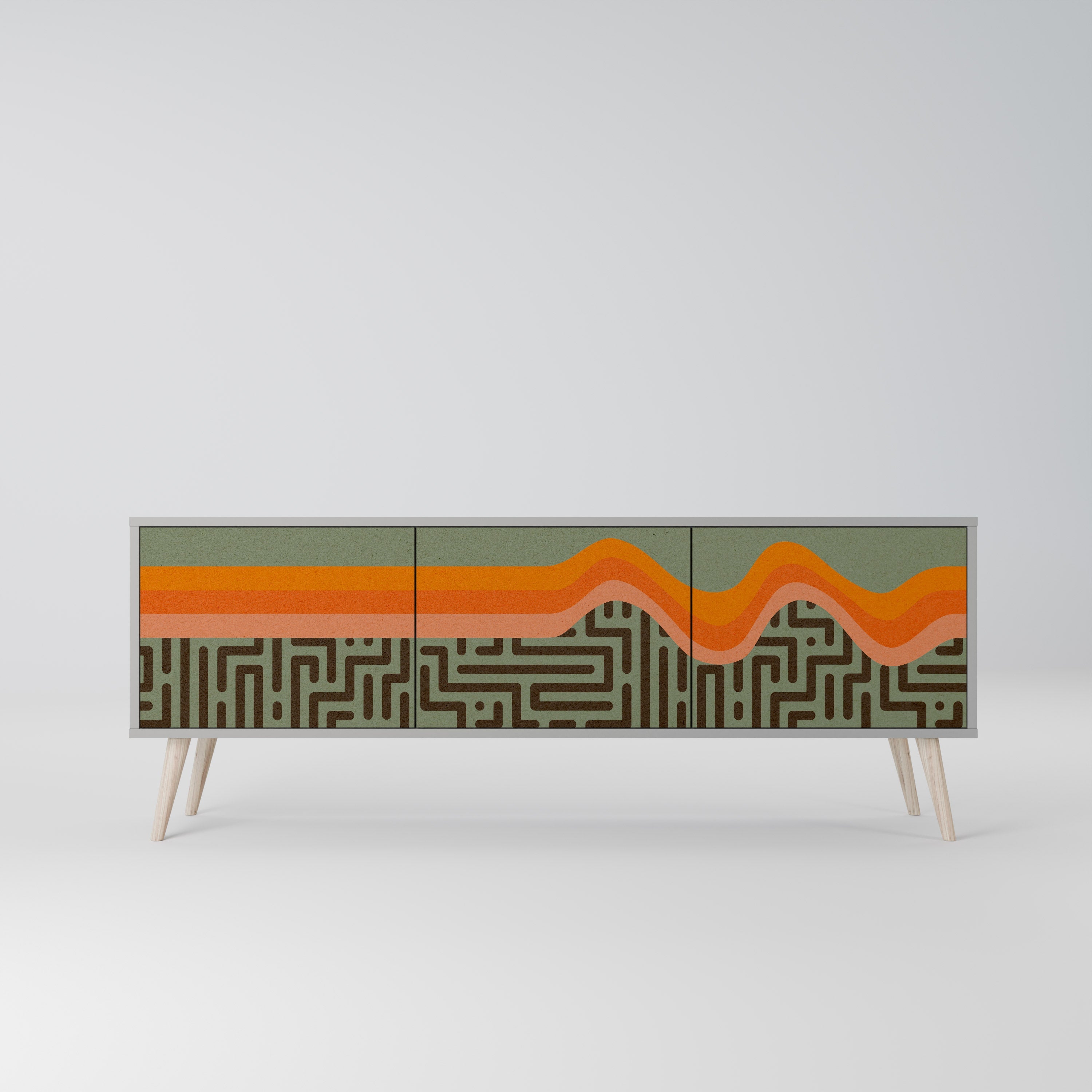 SIMPLE SOLUTIONS Móvel de TV com 3 Portas em Acabamento Cinzento