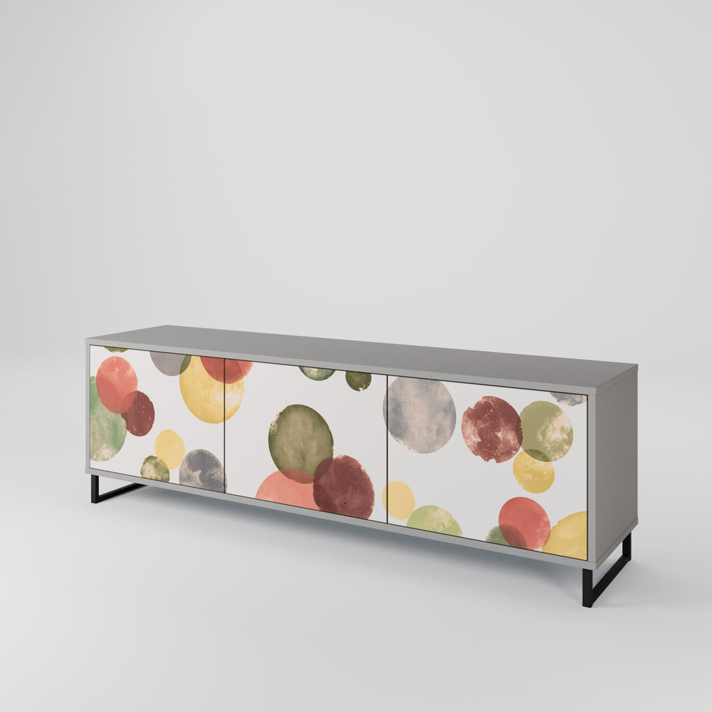 FLEETING HAPPINESS Móvel de TV com 3 Portas em Acabamento Cinzento