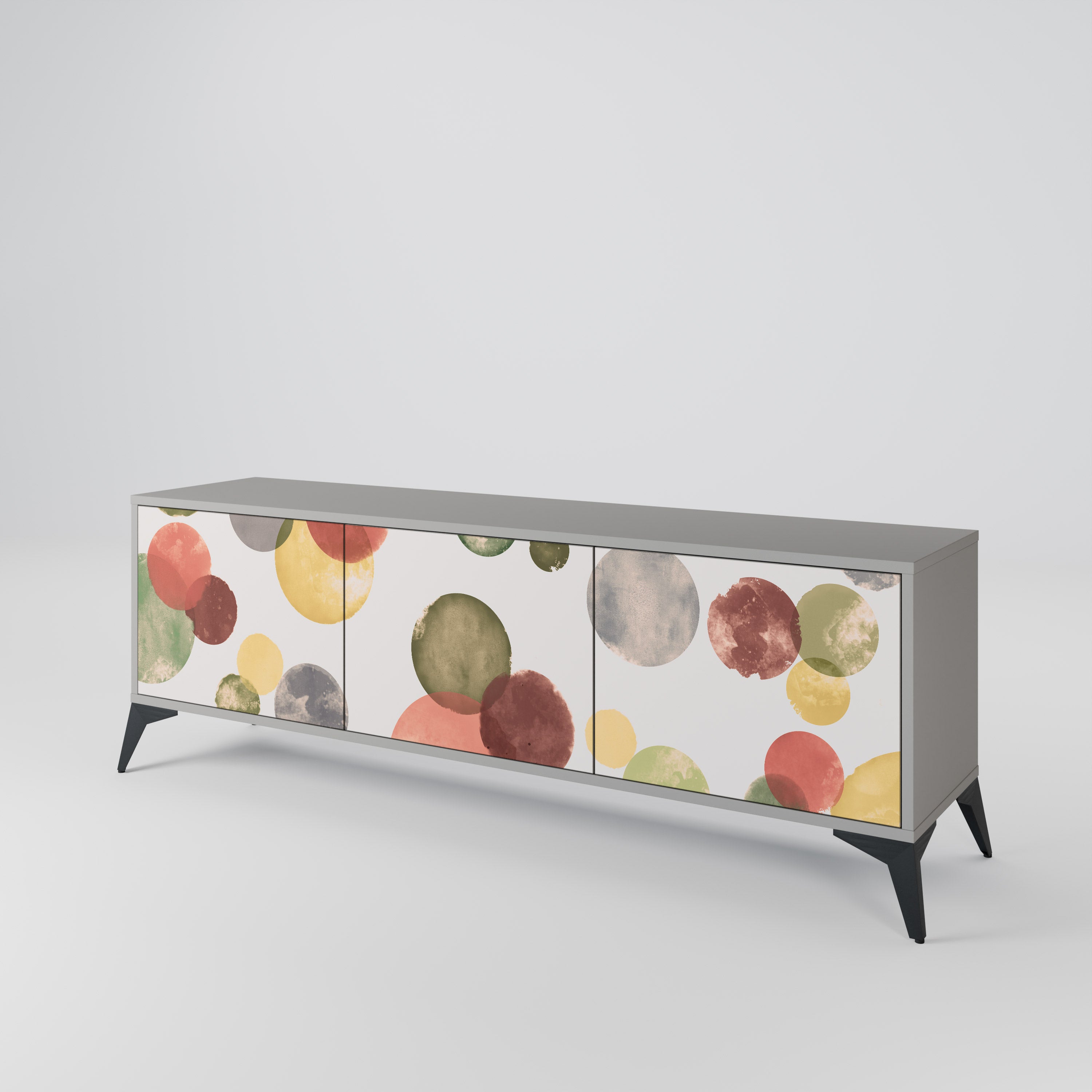 FLEETING HAPPINESS Móvel de TV com 3 Portas em Acabamento Cinzento