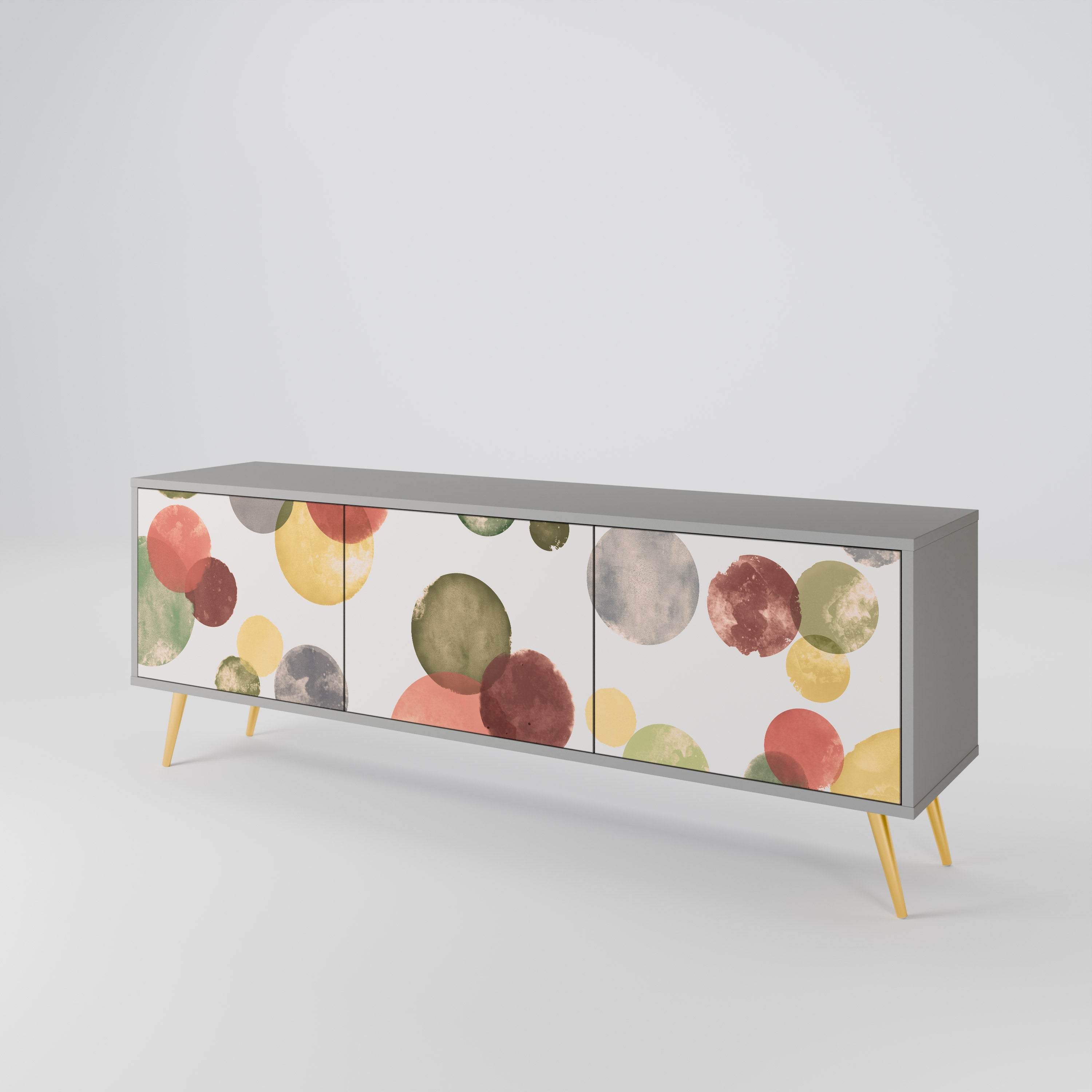 FLEETING HAPPINESS Móvel de TV com 3 Portas em Acabamento Cinzento