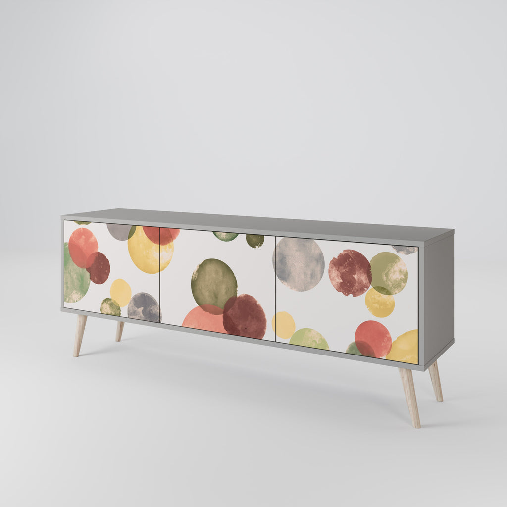 FLEETING HAPPINESS Móvel de TV com 3 Portas em Acabamento Cinzento