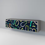 CONTRAST DANCE Móvel de TV com 3 Portas em Acabamento Cinzento