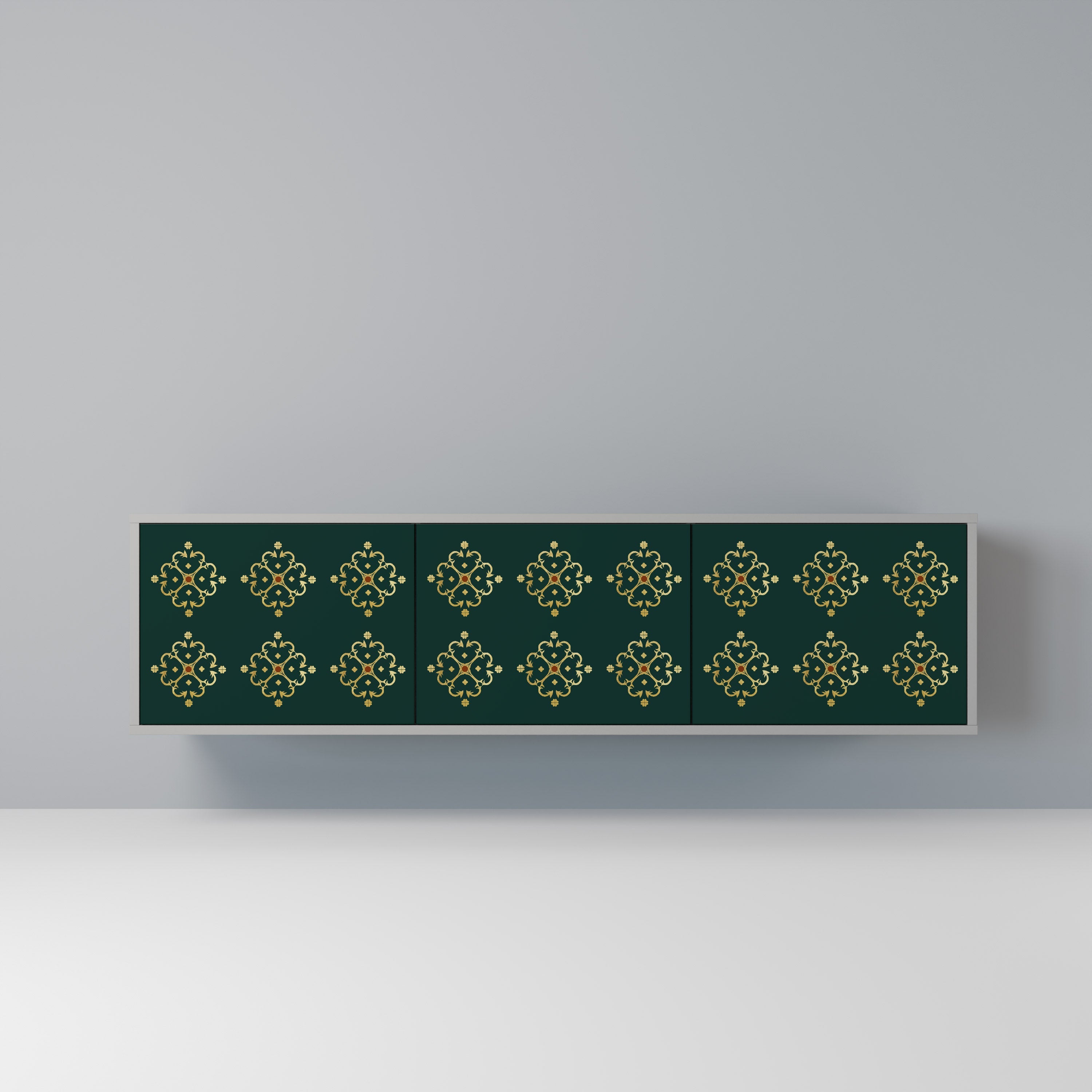 ROYAL MEDALLION Móvel de TV com 3 Portas em Acabamento Cinzento