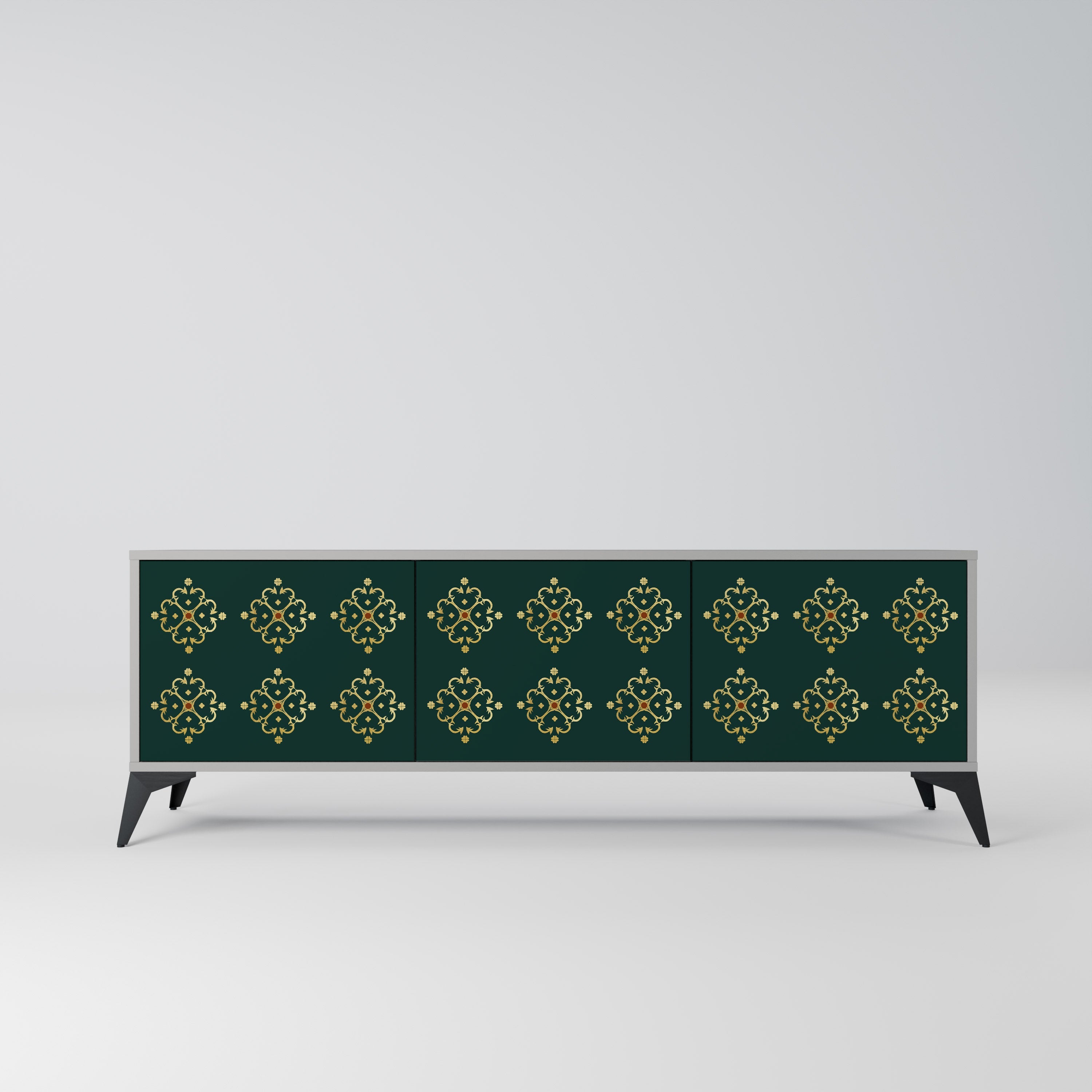 ROYAL MEDALLION Móvel de TV com 3 Portas em Acabamento Cinzento