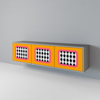 TEARS IN HEAVEN Móvel de TV com 3 Portas em Acabamento Cinzento