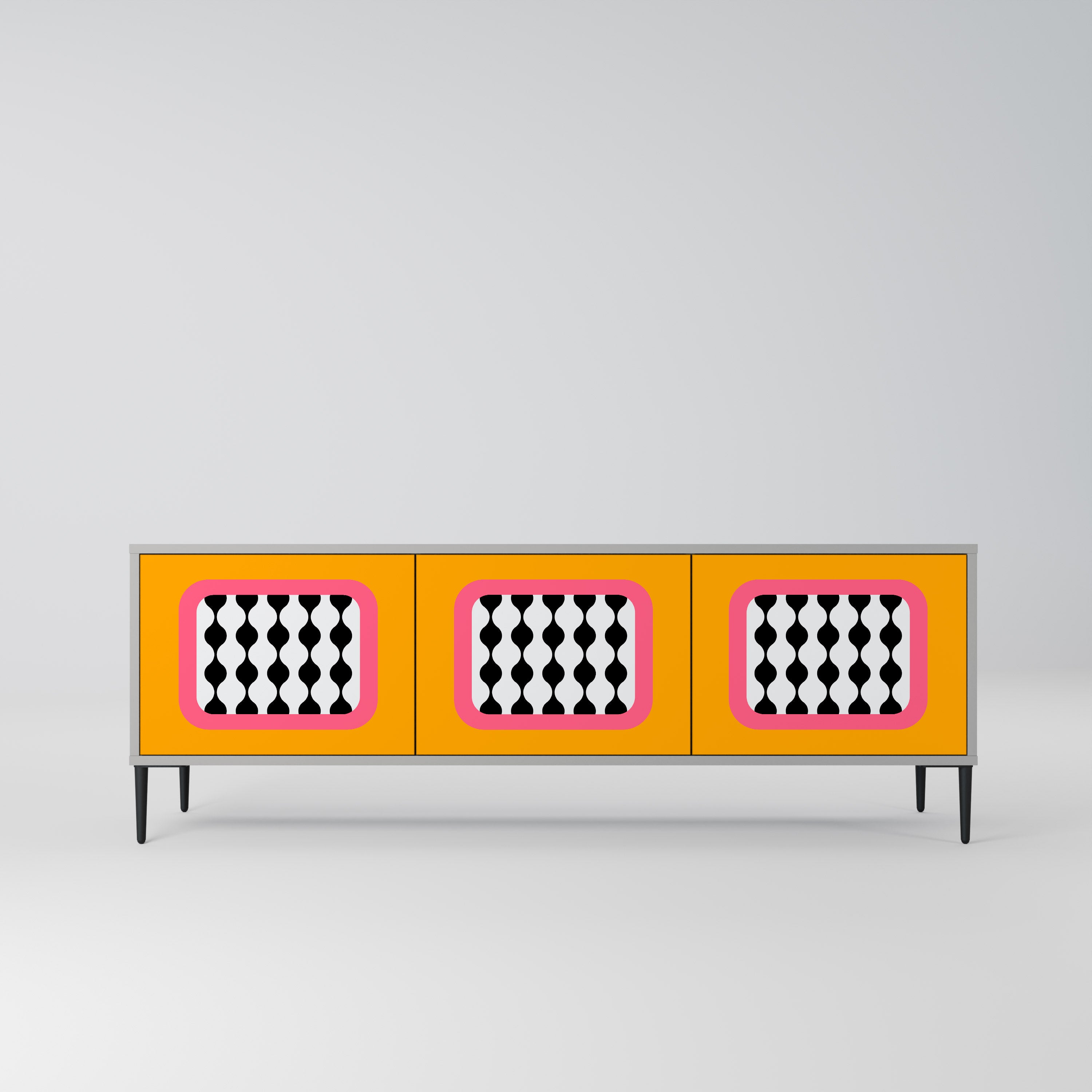 TEARS IN HEAVEN Móvel de TV com 3 Portas em Acabamento Cinzento