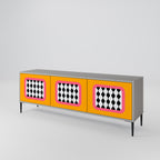 TEARS IN HEAVEN Móvel de TV com 3 Portas em Acabamento Cinzento