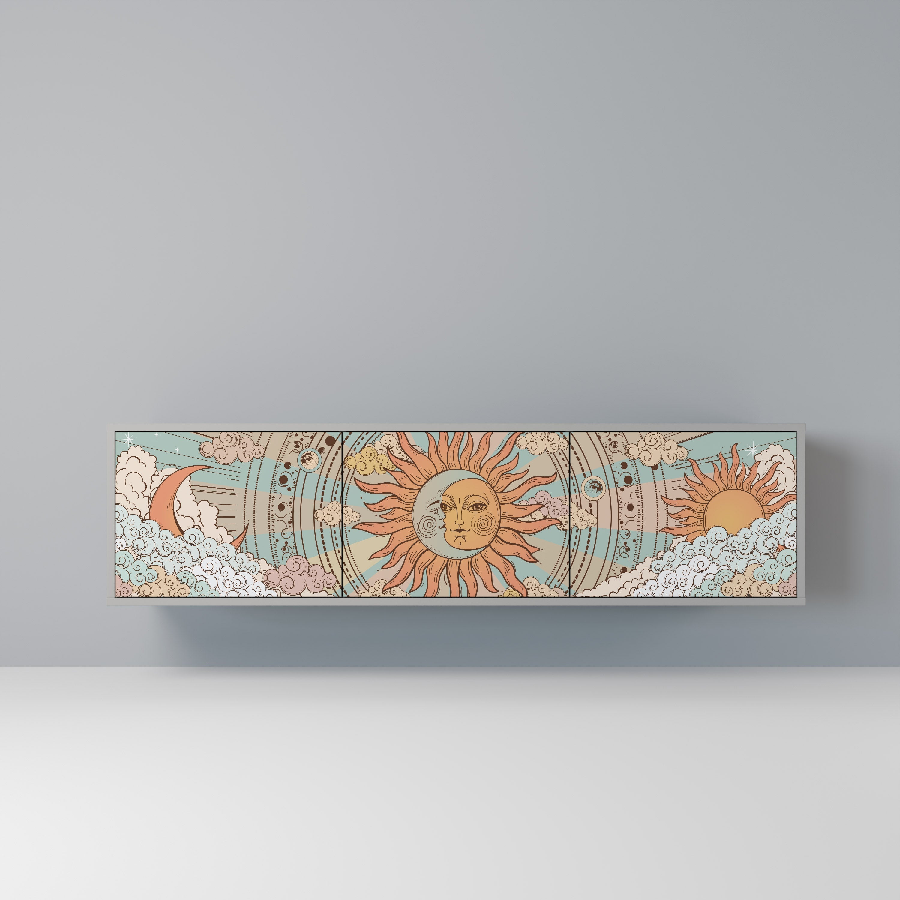 MYSTICAL STRUCTURE Móvel de TV com 3 Portas em Acabamento Cinzento