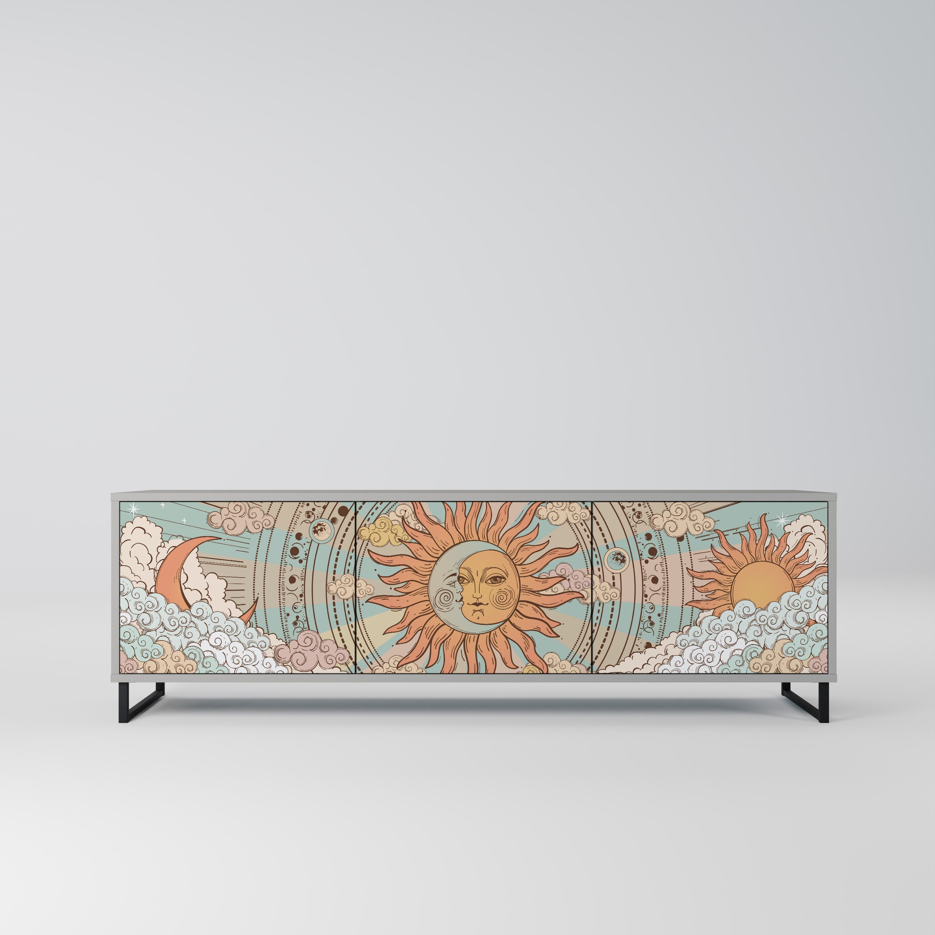 MYSTICAL STRUCTURE Móvel de TV com 3 Portas em Acabamento Cinzento