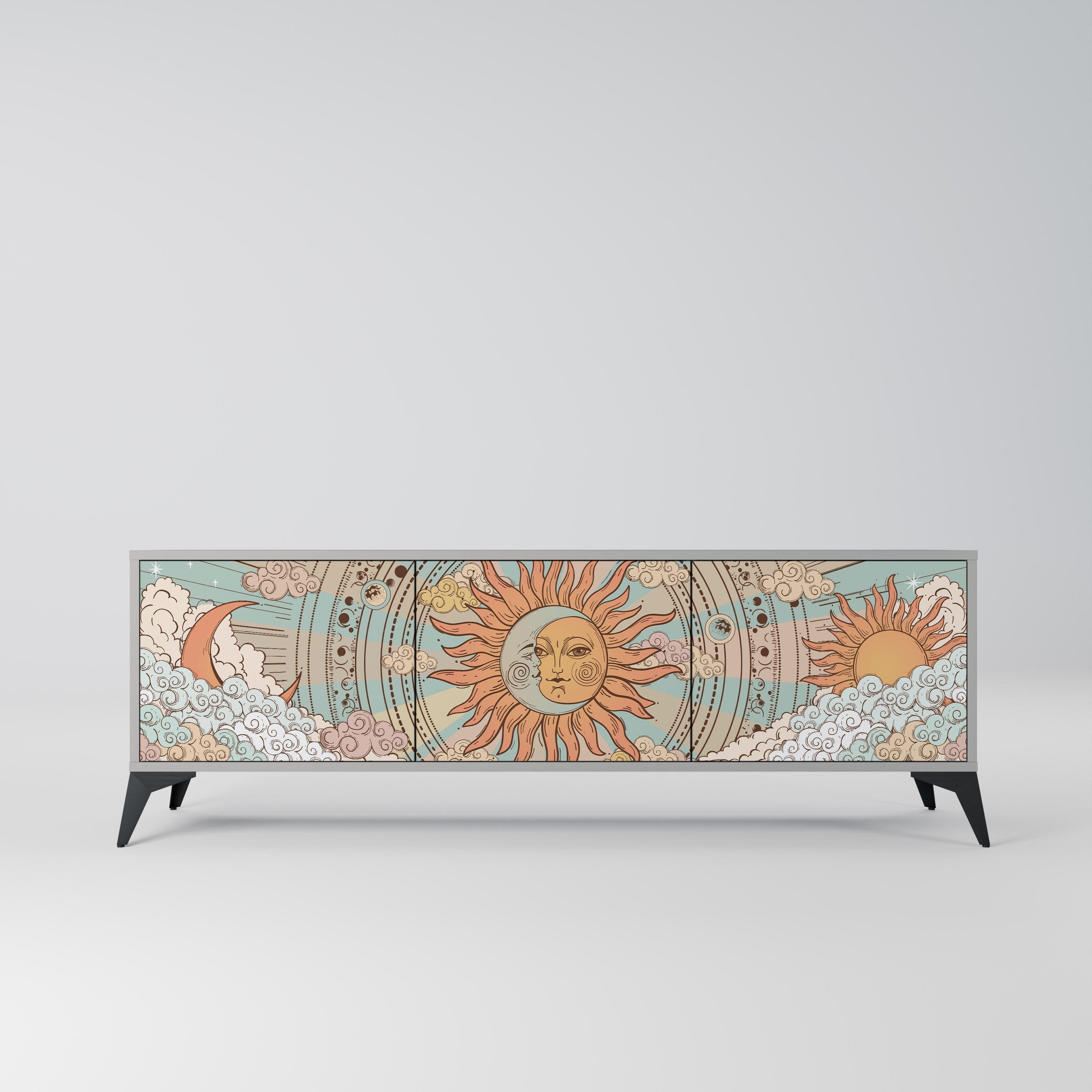 MYSTICAL STRUCTURE Móvel de TV com 3 Portas em Acabamento Cinzento