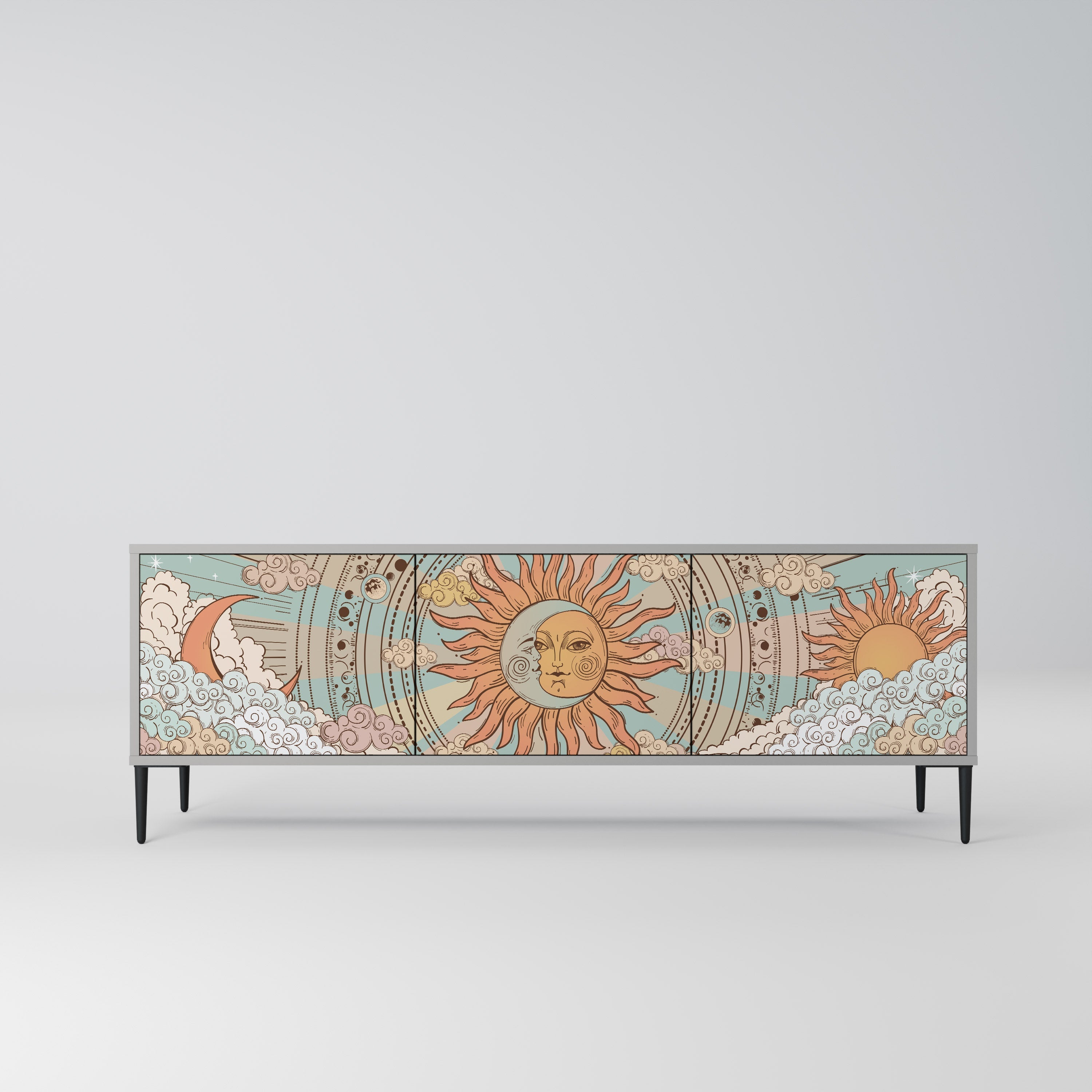 MYSTICAL STRUCTURE Móvel de TV com 3 Portas em Acabamento Cinzento