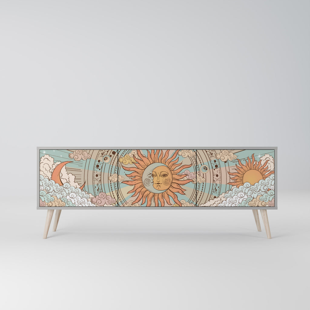 MYSTICAL STRUCTURE Móvel de TV com 3 Portas em Acabamento Cinzento