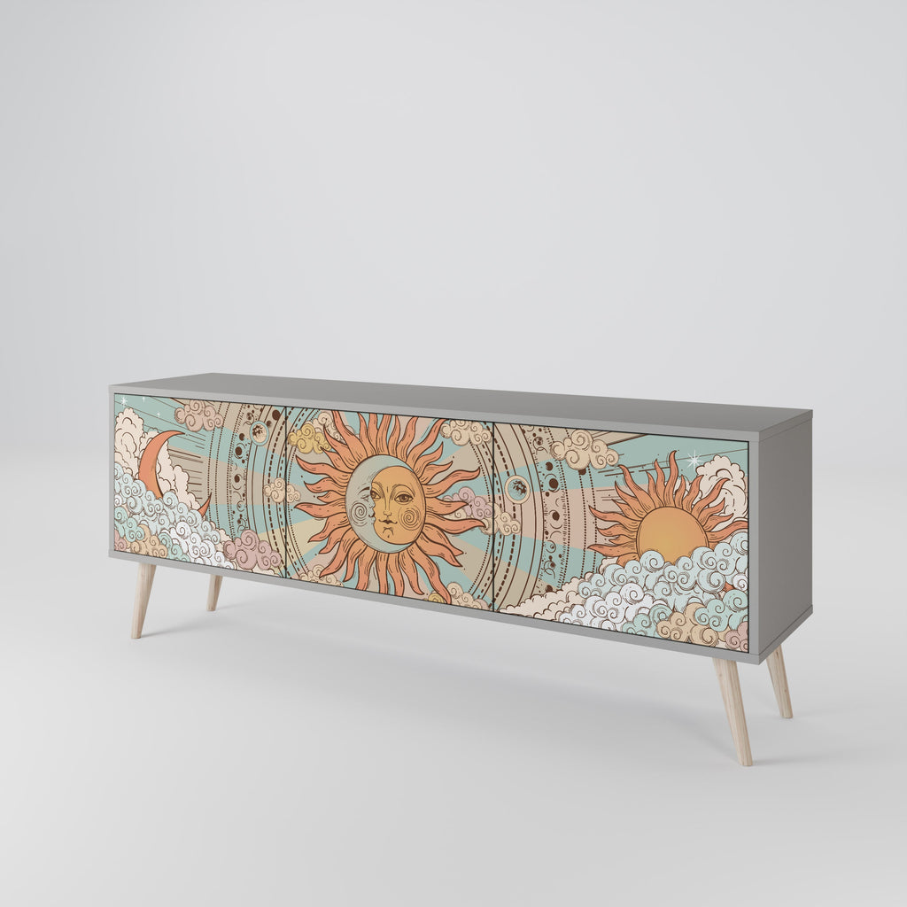 MYSTICAL STRUCTURE Móvel de TV com 3 Portas em Acabamento Cinzento