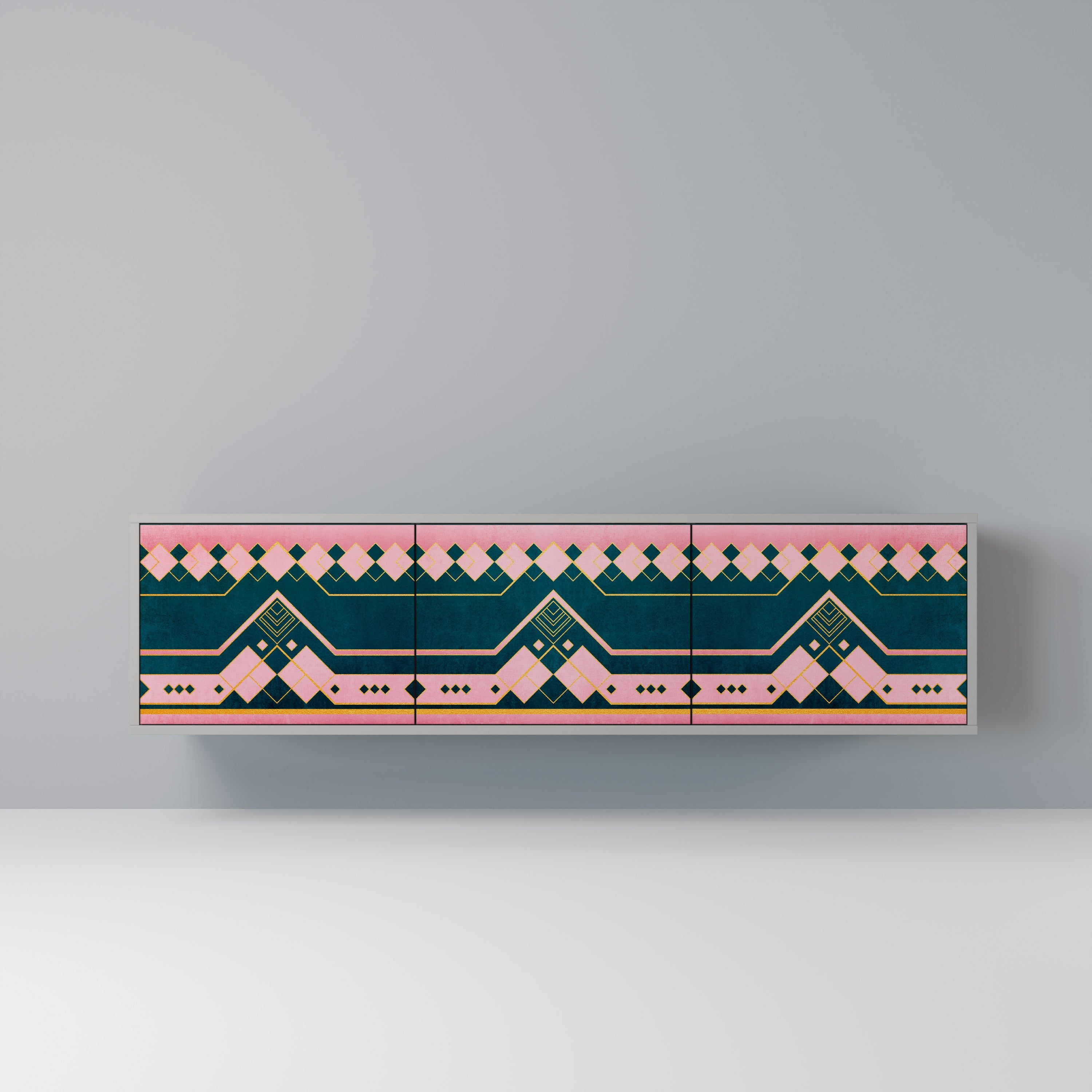 ROYAL COMPOSITION Móvel de TV com 3 Portas em Acabamento Cinzento