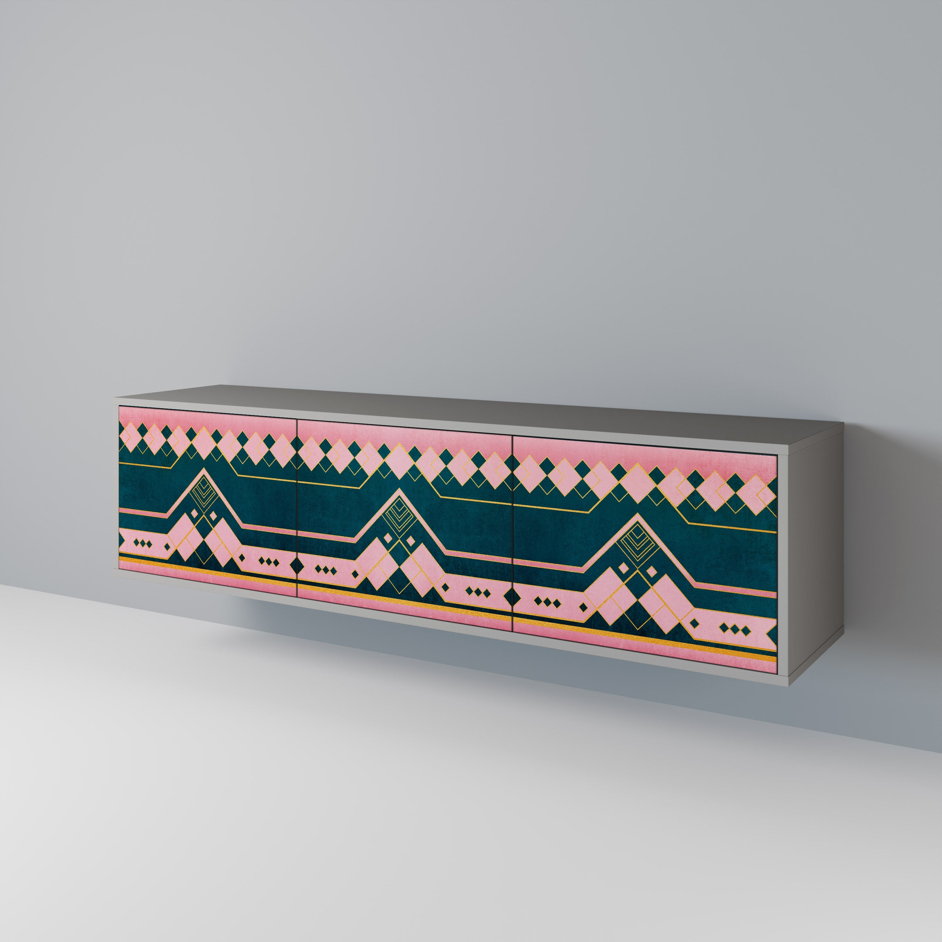 ROYAL COMPOSITION Móvel de TV com 3 Portas em Acabamento Cinzento