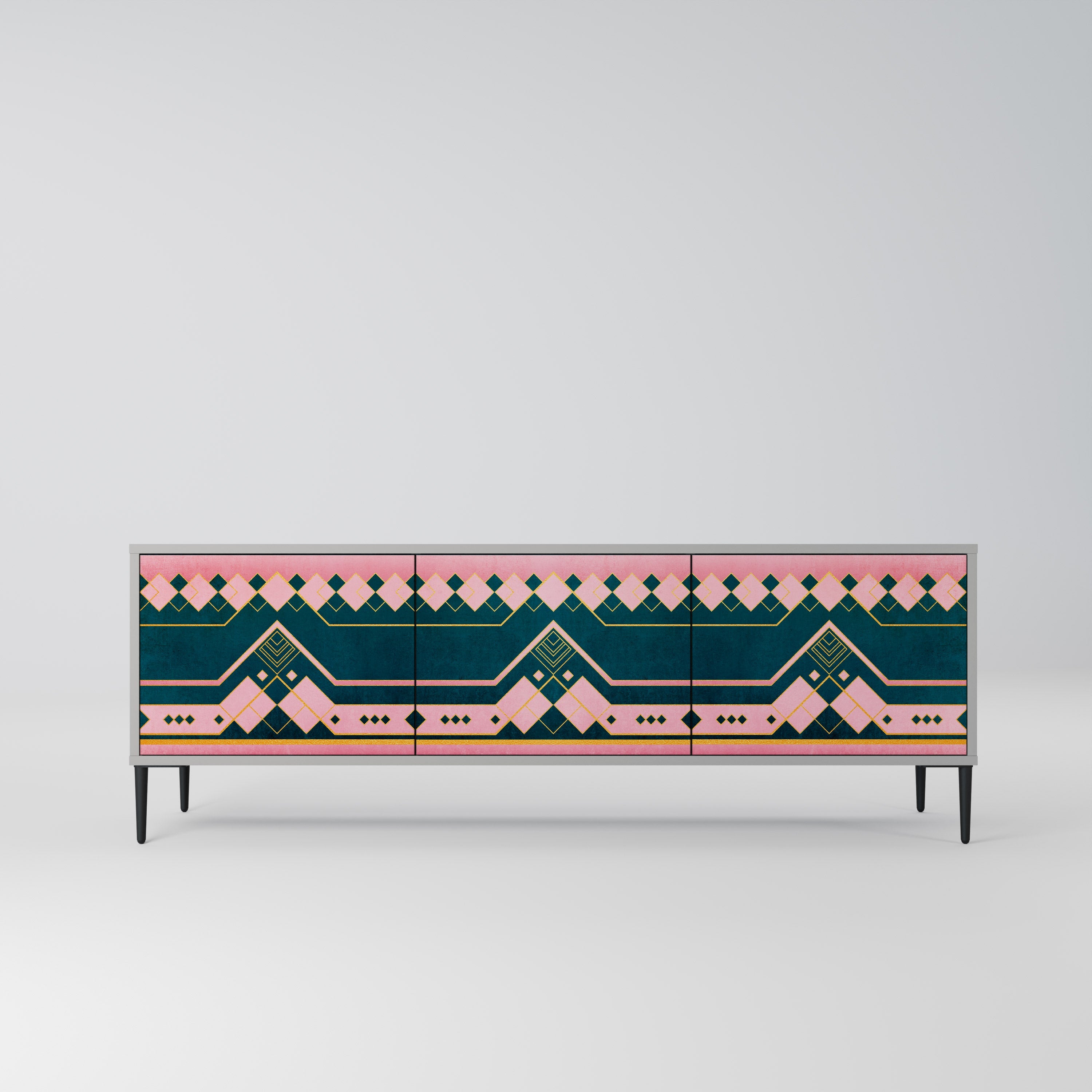 ROYAL COMPOSITION Móvel de TV com 3 Portas em Acabamento Cinzento