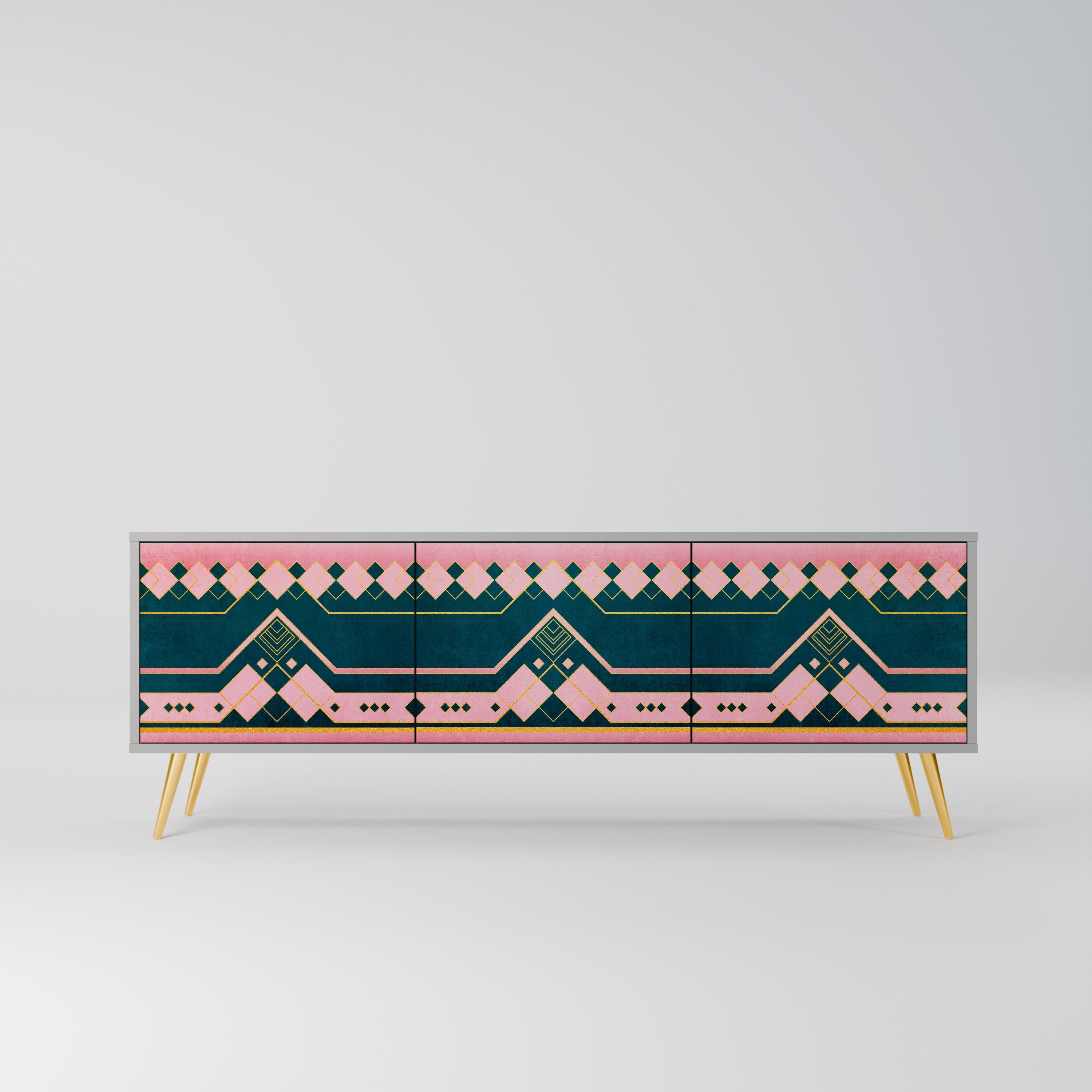 ROYAL COMPOSITION Móvel de TV com 3 Portas em Acabamento Cinzento