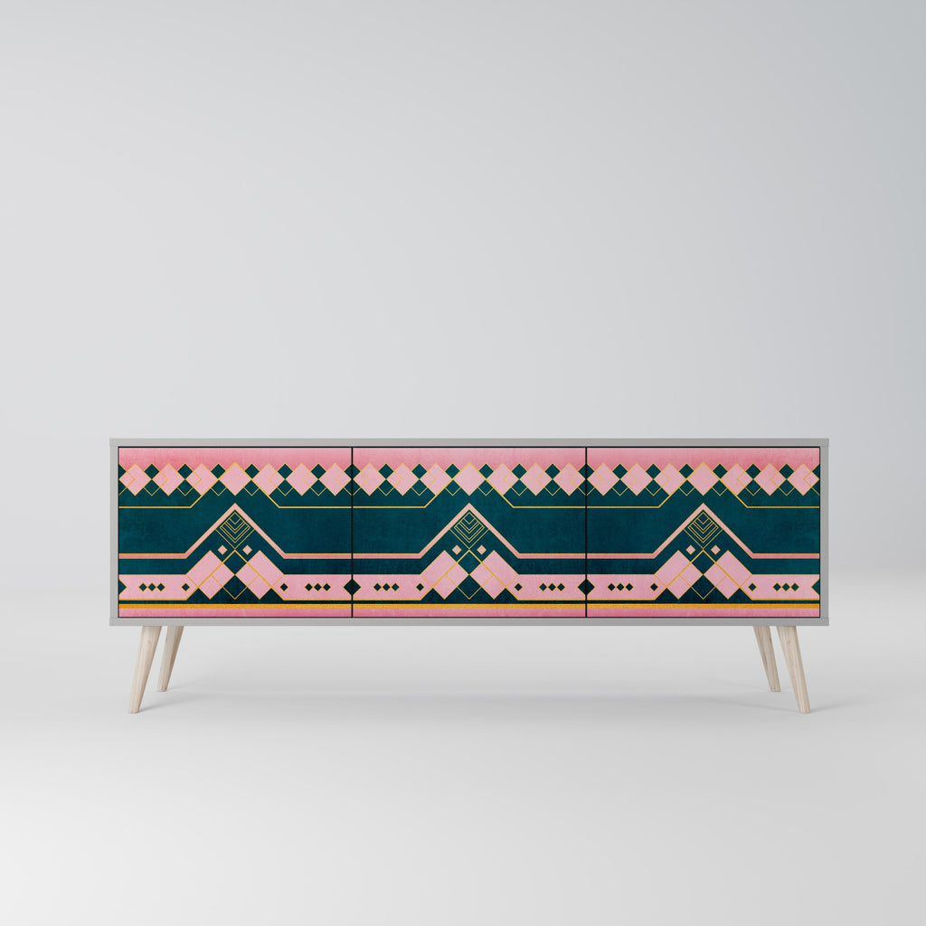 ROYAL COMPOSITION Móvel de TV com 3 Portas em Acabamento Cinzento