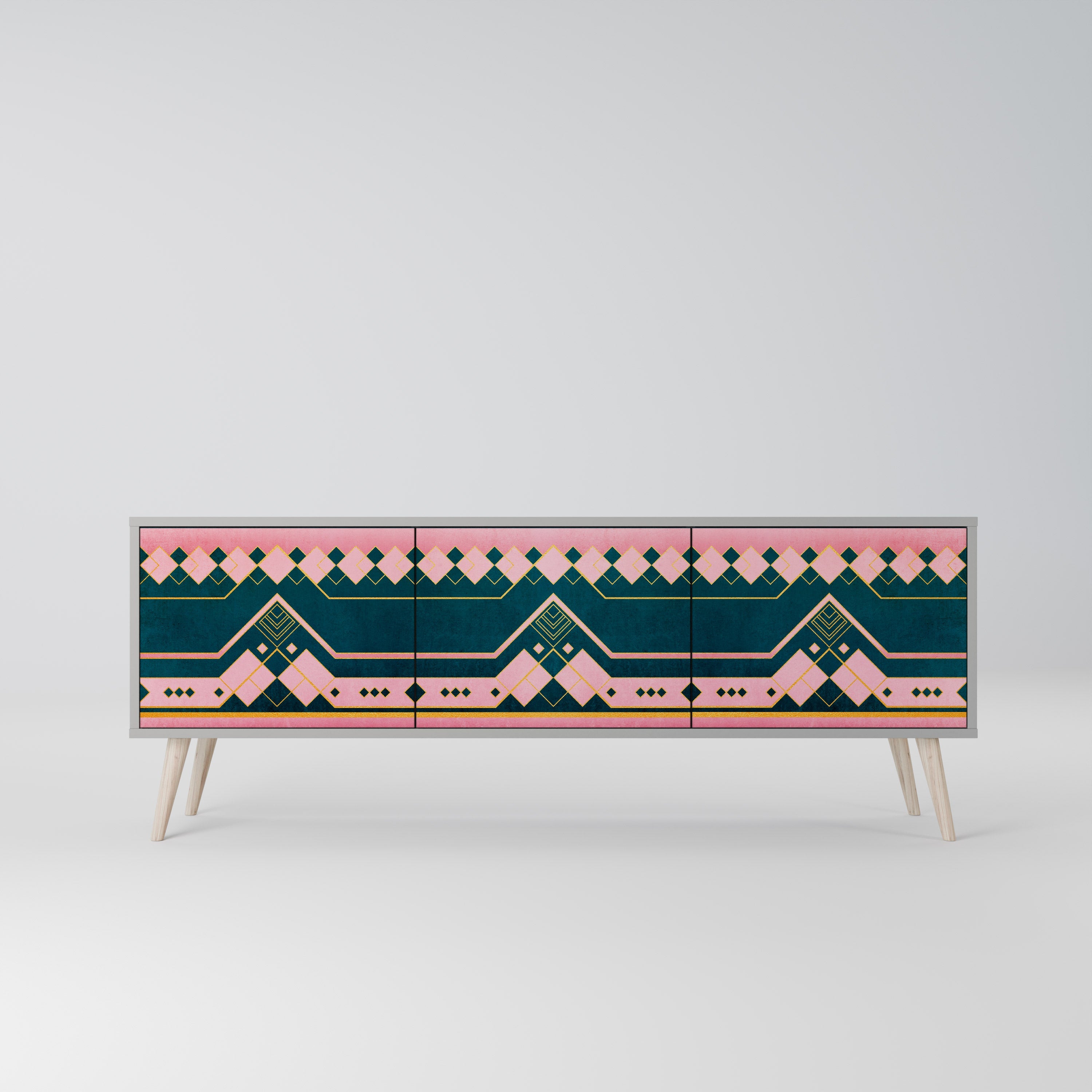 ROYAL COMPOSITION Móvel de TV com 3 Portas em Acabamento Cinzento