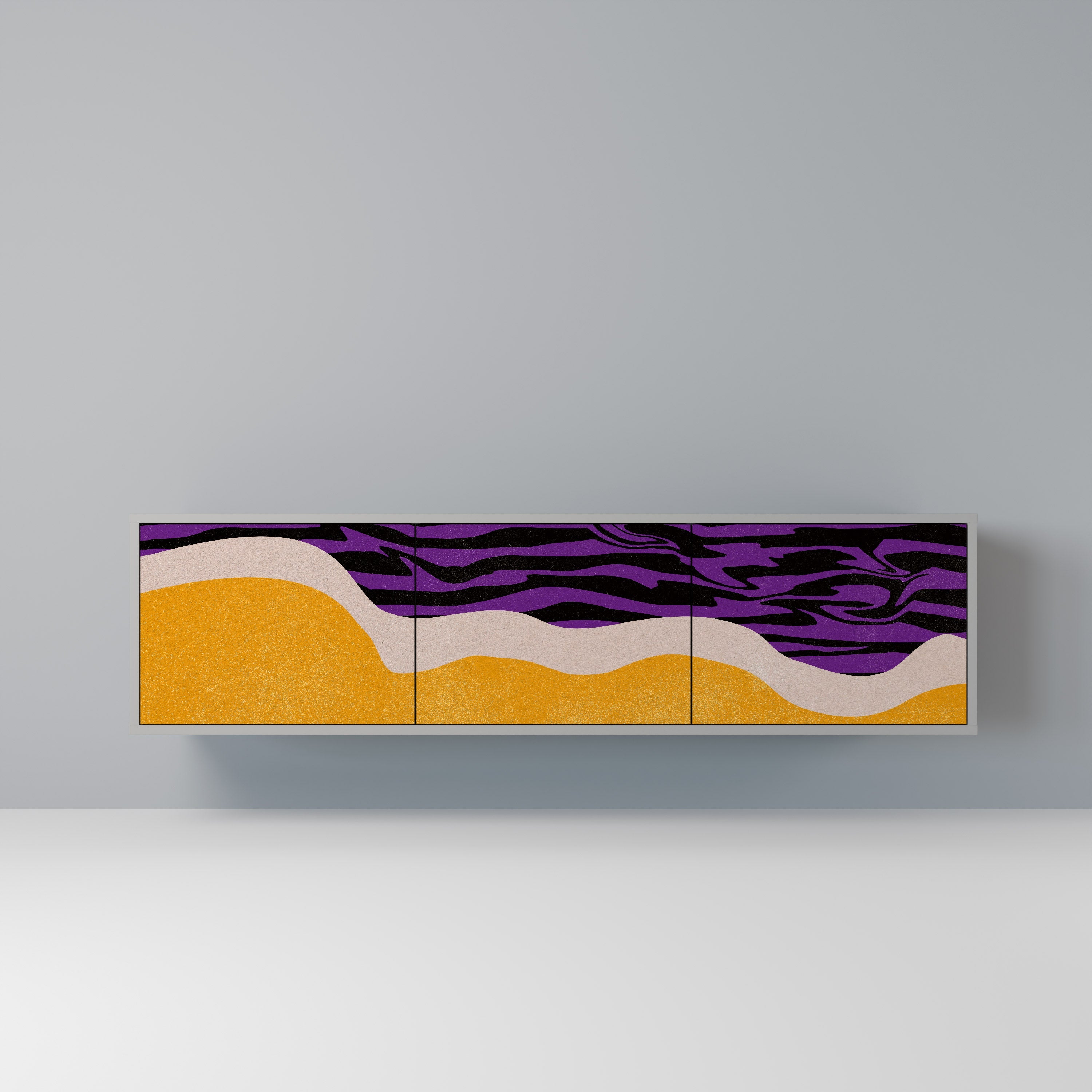 INDEPENDENT BORDER Móvel de TV com 3 Portas em Acabamento Cinzento