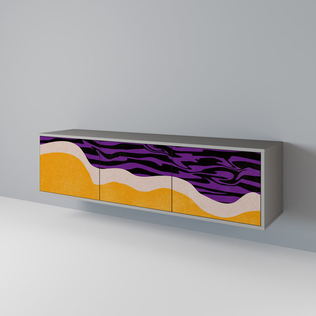 INDEPENDENT BORDER Móvel de TV com 3 Portas em Acabamento Cinzento