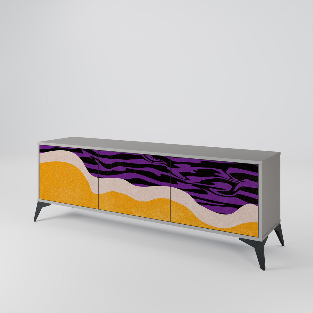 INDEPENDENT BORDER Móvel de TV com 3 Portas em Acabamento Cinzento