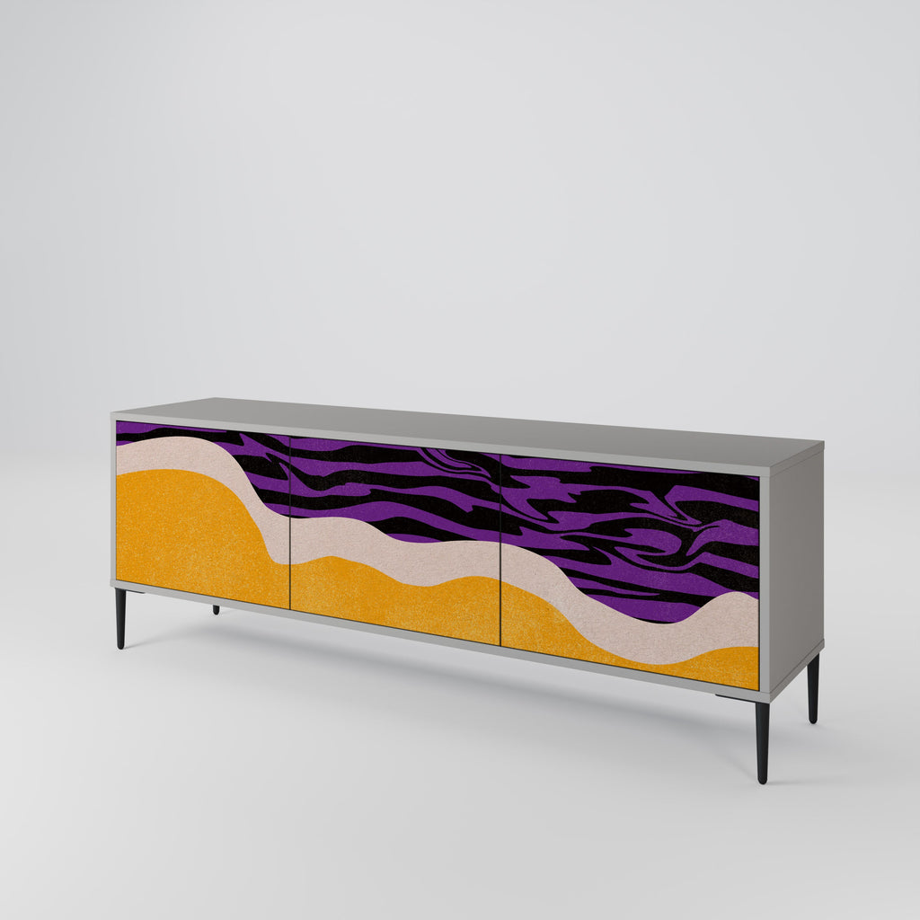 INDEPENDENT BORDER Móvel de TV com 3 Portas em Acabamento Cinzento