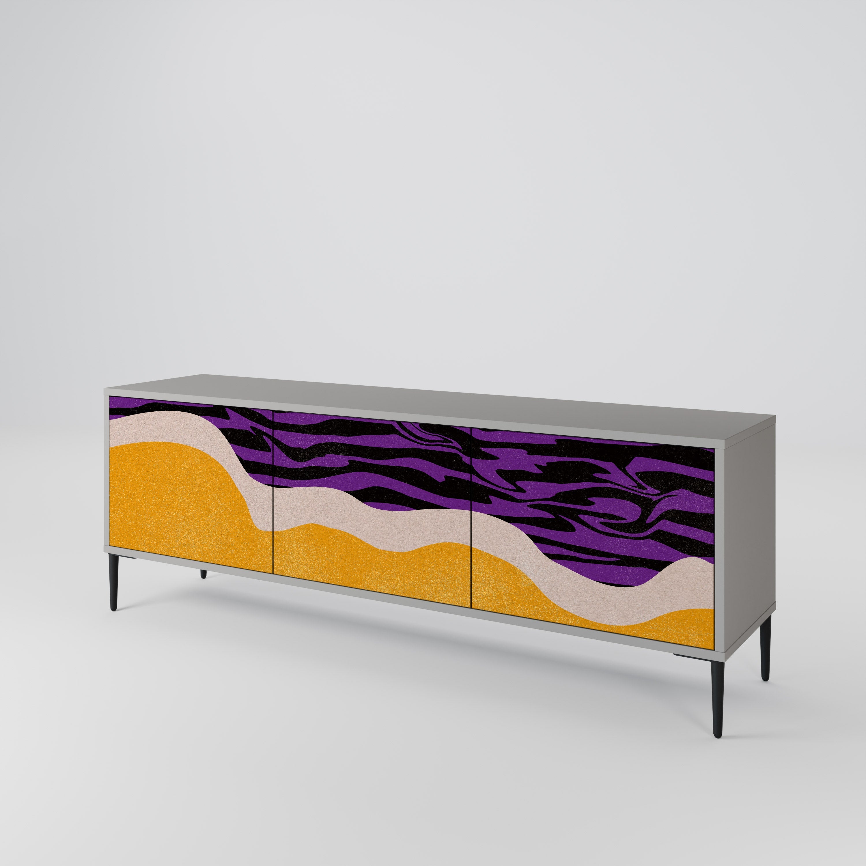 INDEPENDENT BORDER Móvel de TV com 3 Portas em Acabamento Cinzento