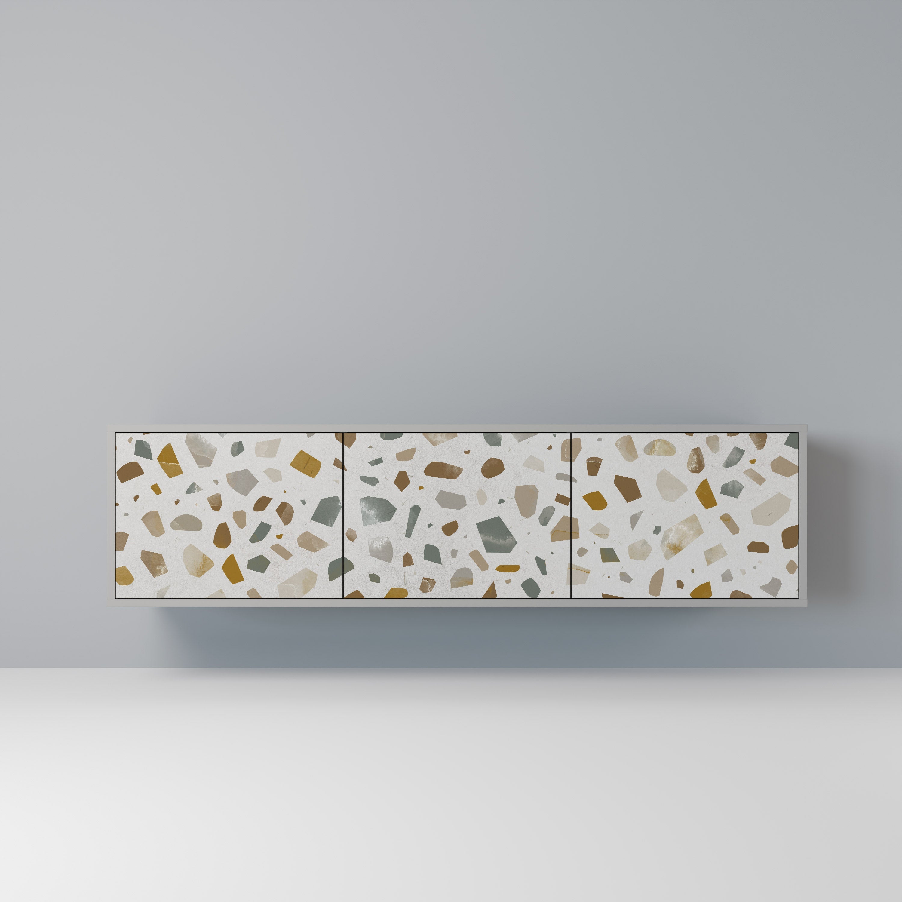 PIECES OF TOMORROW Móvel de TV com 3 Portas em Acabamento Cinzento