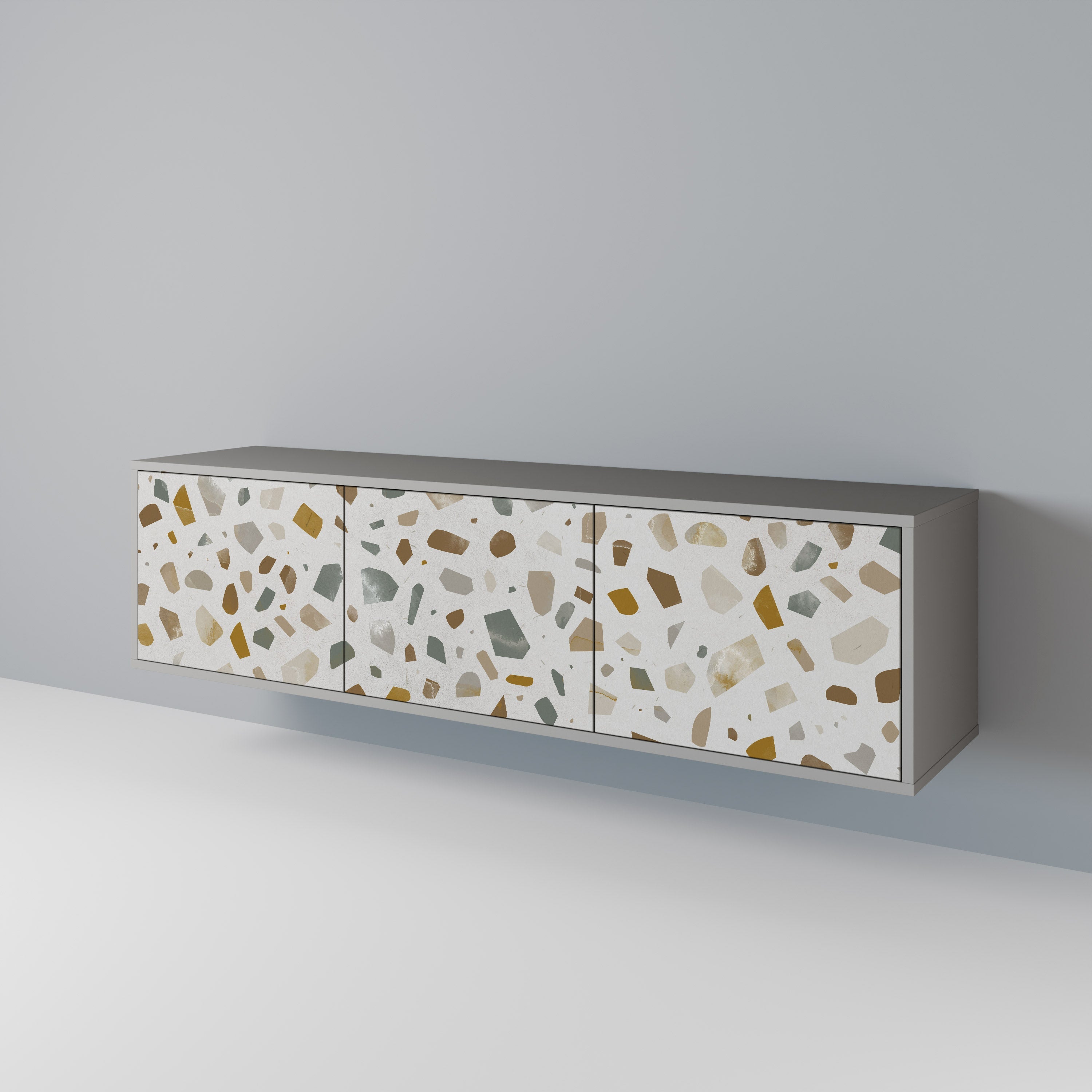 PIECES OF TOMORROW 3-Door TV Stand in Grey Finish