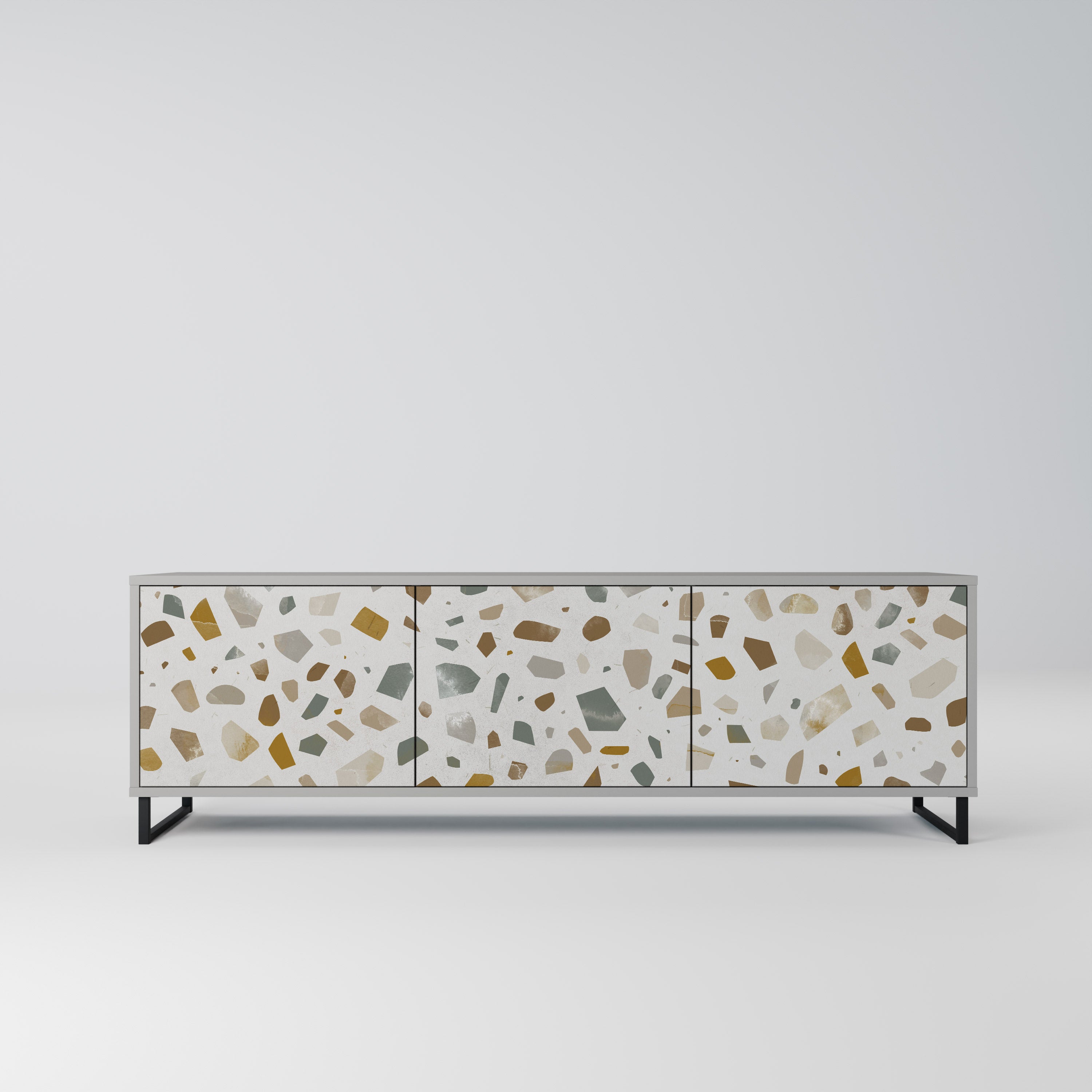 PIECES OF TOMORROW Móvel de TV com 3 Portas em Acabamento Cinzento