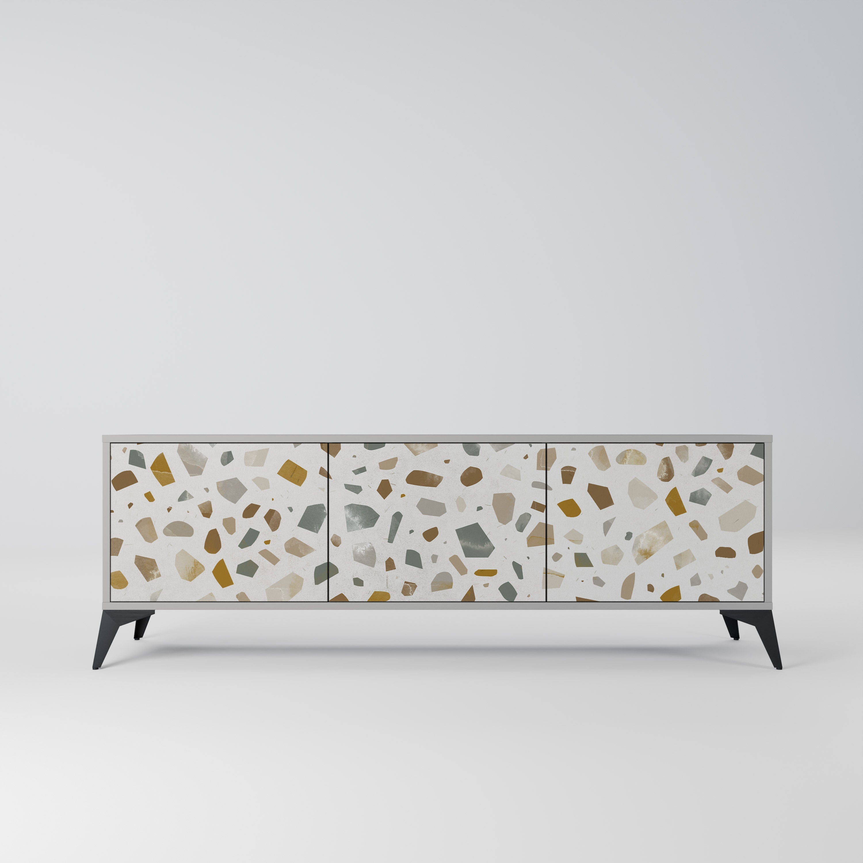 PIECES OF TOMORROW Móvel de TV com 3 Portas em Acabamento Cinzento