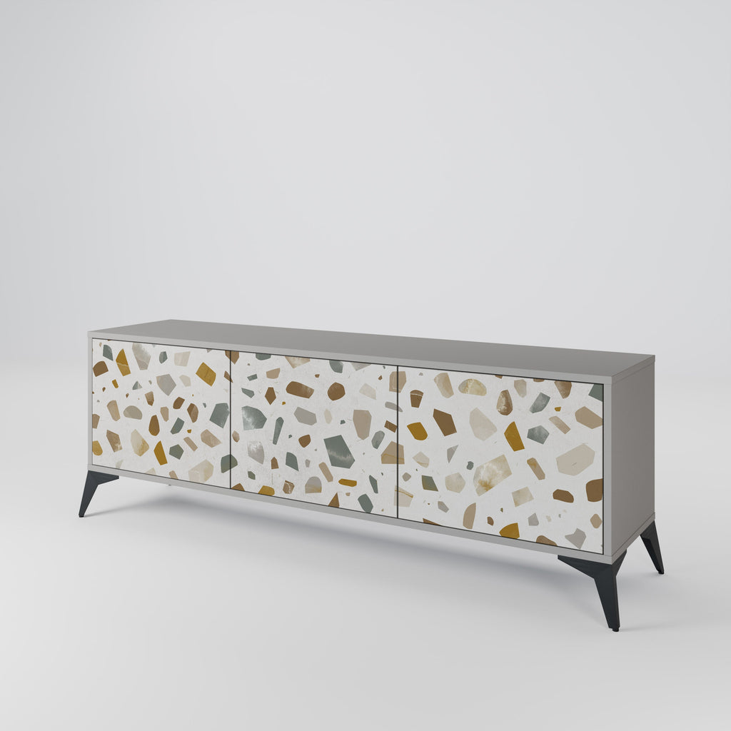 PIECES OF TOMORROW 3-Door TV Stand in Grey Finish