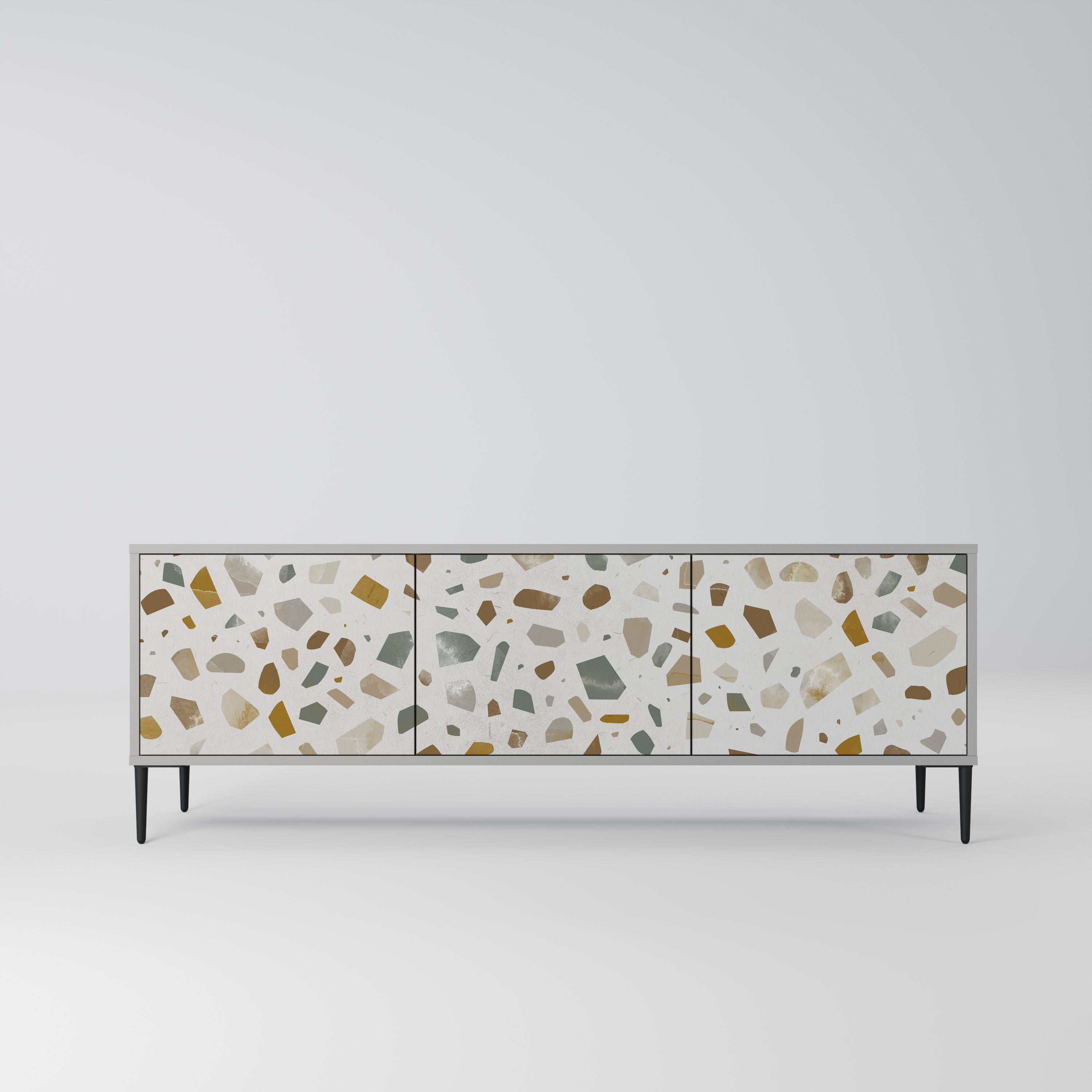 PIECES OF TOMORROW Móvel de TV com 3 Portas em Acabamento Cinzento