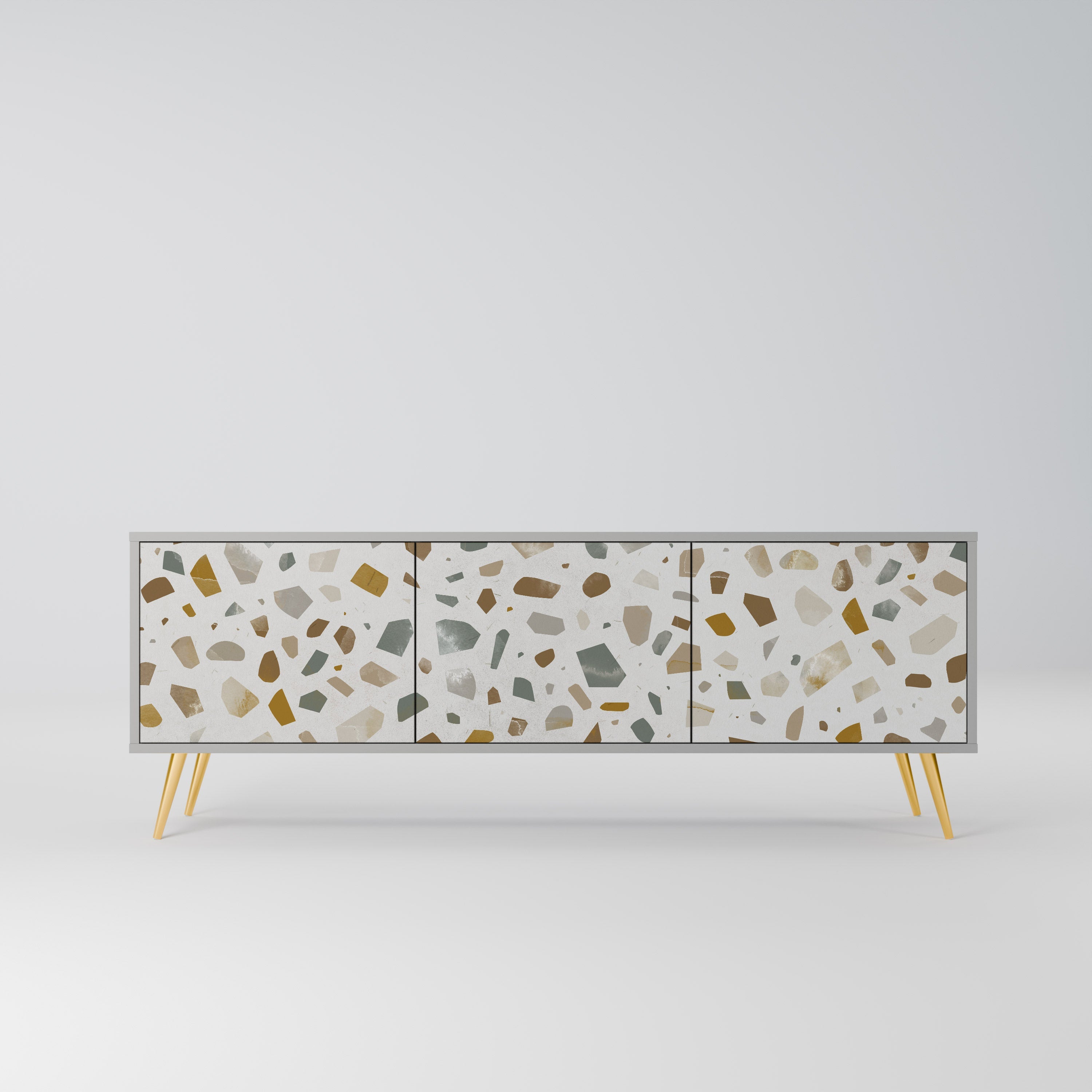 PIECES OF TOMORROW Móvel de TV com 3 Portas em Acabamento Cinzento