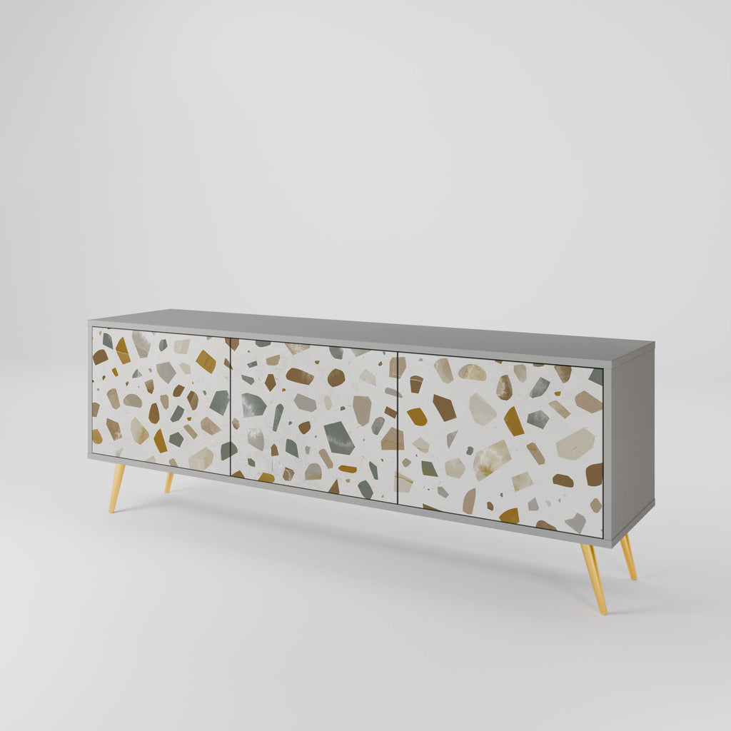 PIECES OF TOMORROW 3-Door TV Stand in Grey Finish