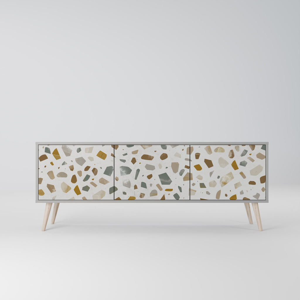 PIECES OF TOMORROW 3-Door TV Stand in Grey Finish