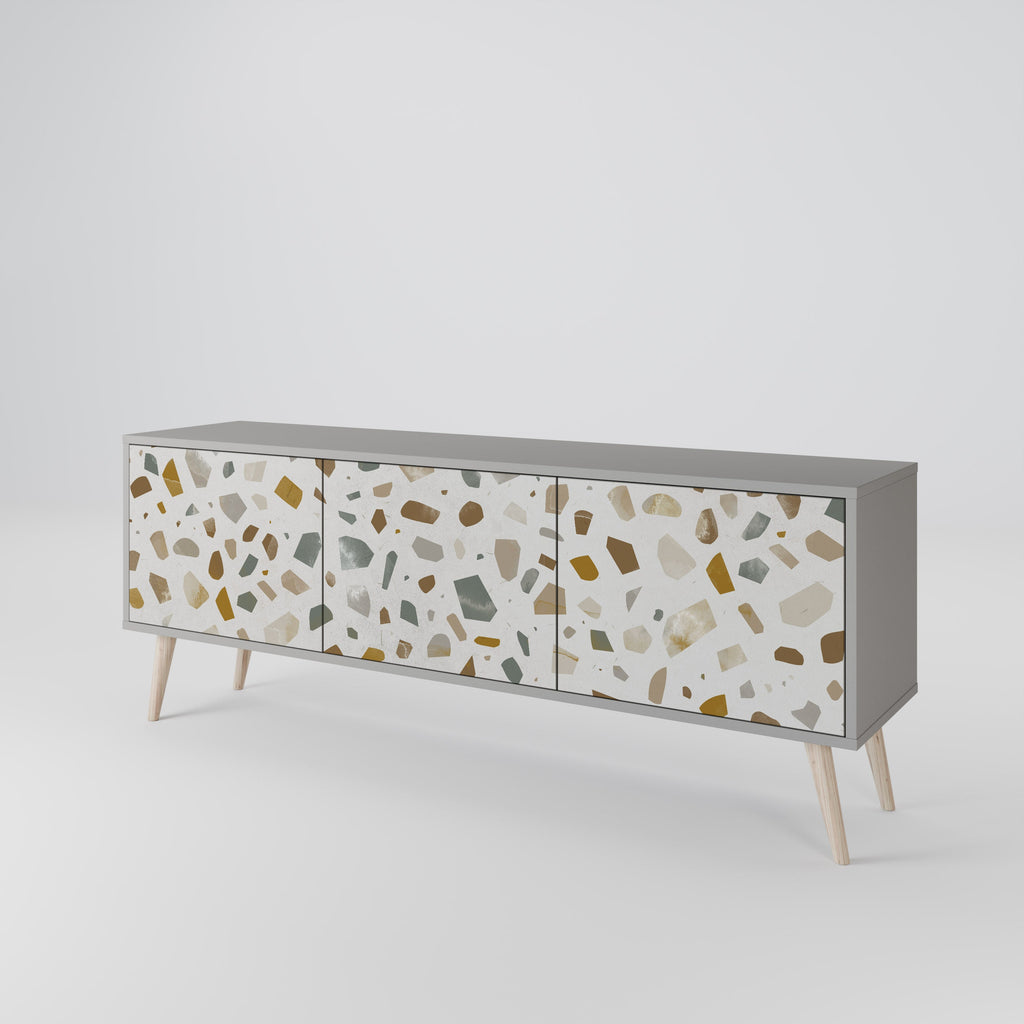 PIECES OF TOMORROW 3-Door TV Stand in Grey Finish