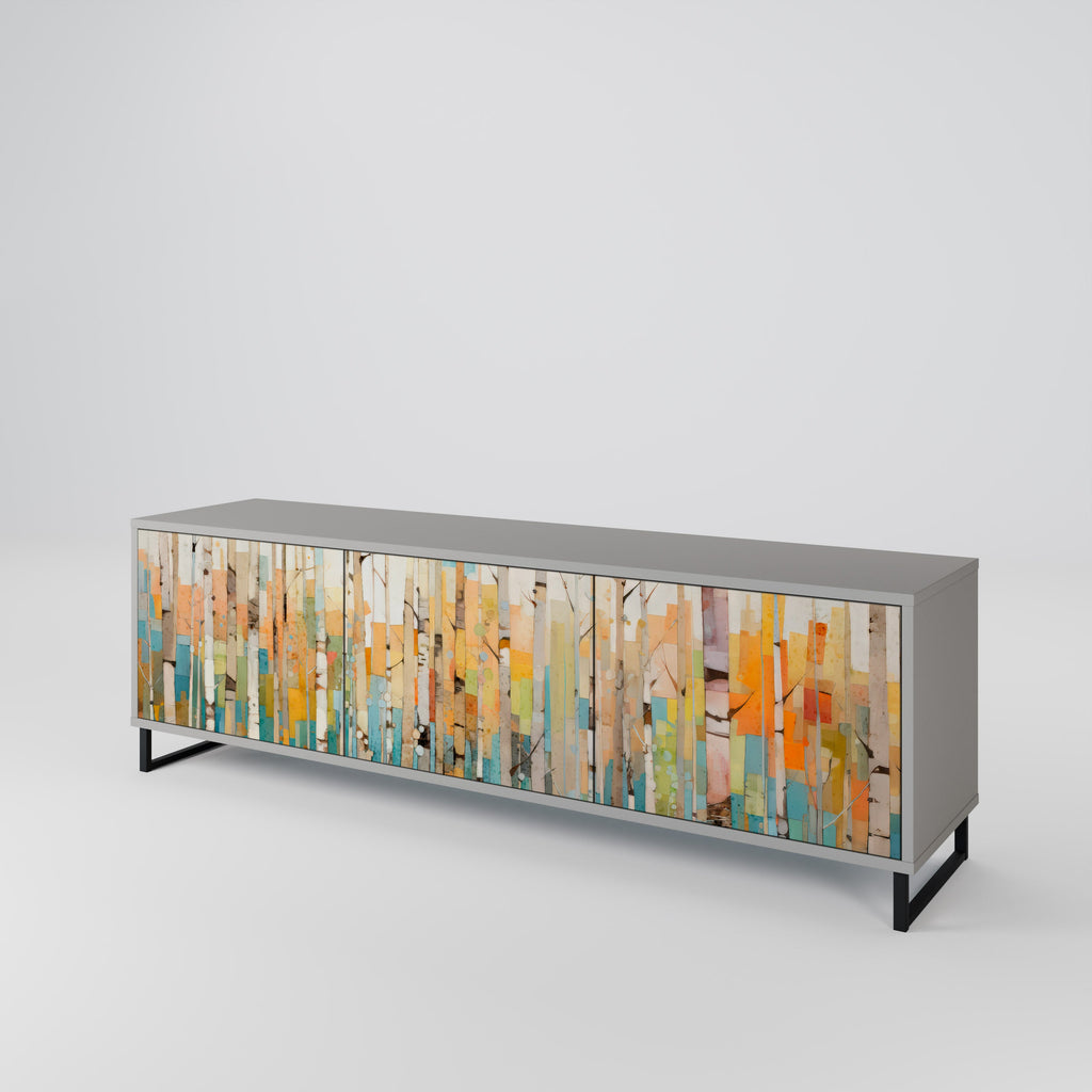 BIRCH KALEIDOSCOPE Móvel de TV com 3 Portas em Acabamento Cinzento