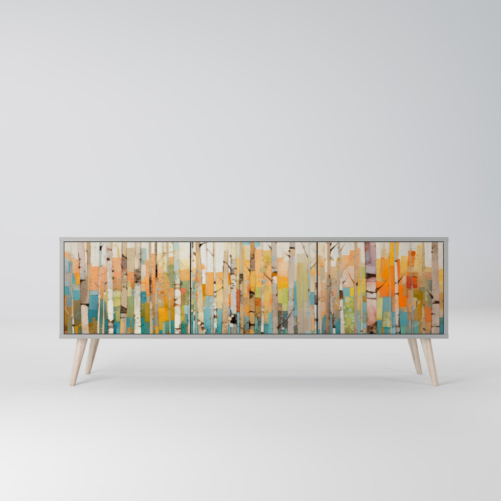 BIRCH KALEIDOSCOPE Móvel de TV com 3 Portas em Acabamento Cinzento