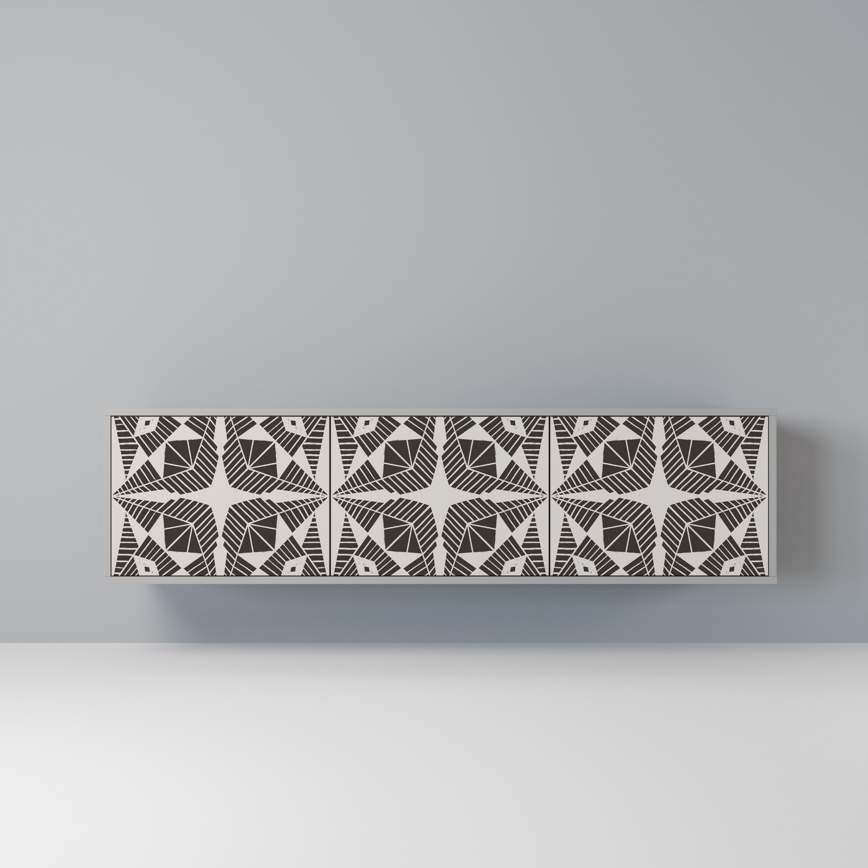 MONOCHROME NEXUS Móvel de TV com 3 Portas em Acabamento Cinzento