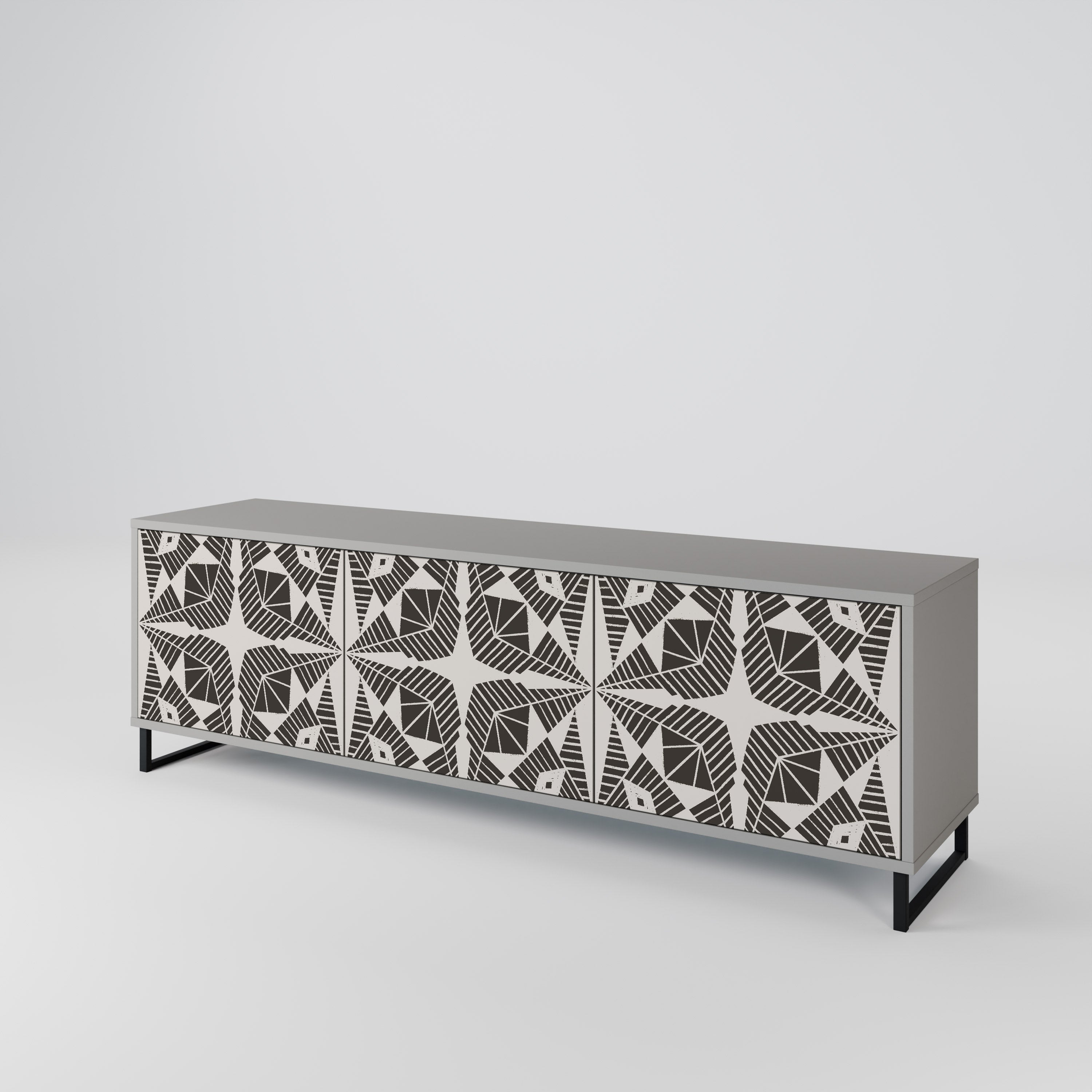 MONOCHROME NEXUS Móvel de TV com 3 Portas em Acabamento Cinzento