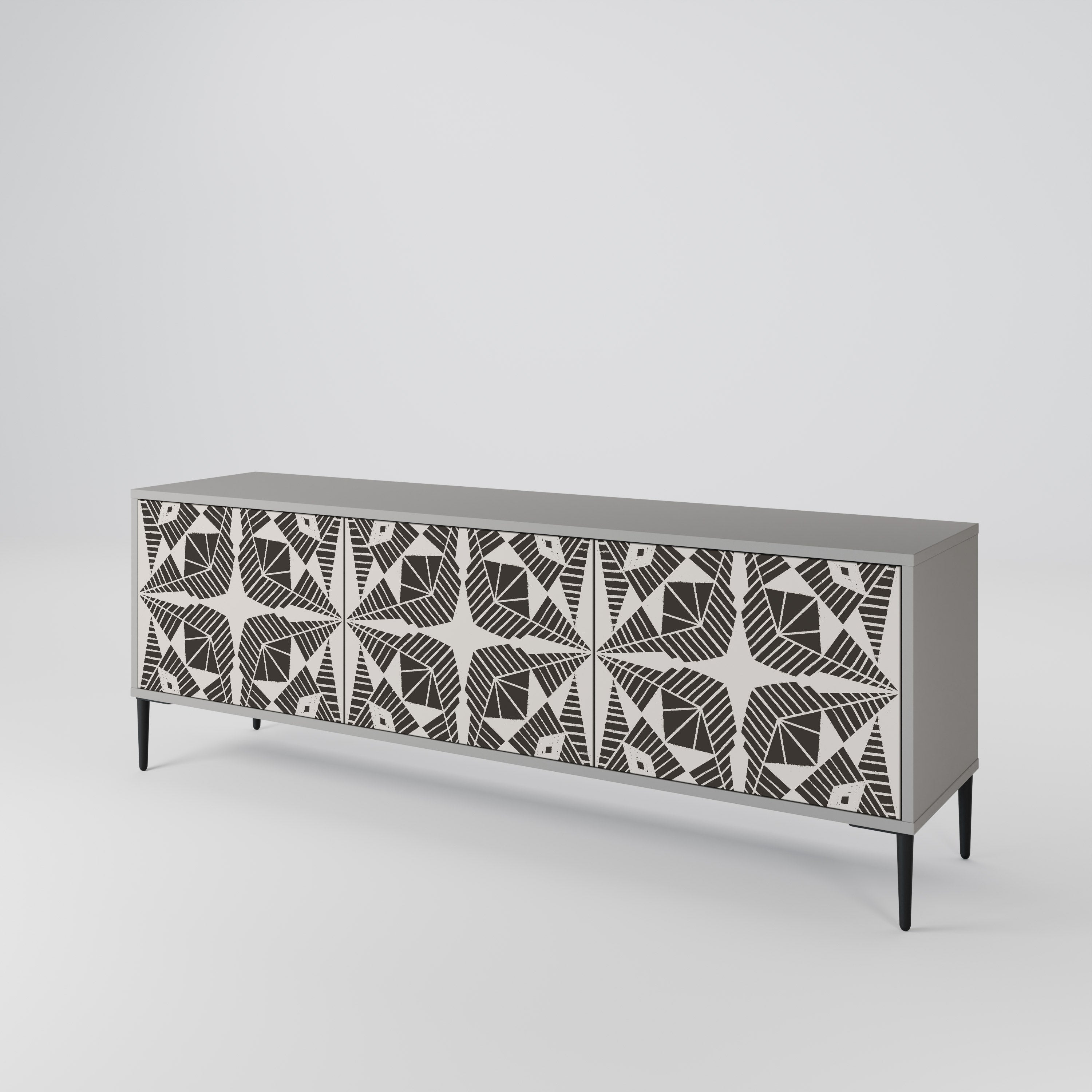 MONOCHROME NEXUS Móvel de TV com 3 Portas em Acabamento Cinzento