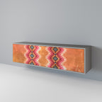 INDIAN FOLK 3-Door TV Stand in Grey Finish