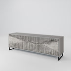 GRAIN LINES Móvel de TV com 3 Portas em Acabamento Cinzento