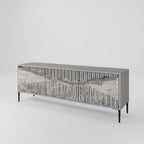 GRAIN LINES Móvel de TV com 3 Portas em Acabamento Cinzento