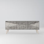 GRAIN LINES Móvel de TV com 3 Portas em Acabamento Cinzento