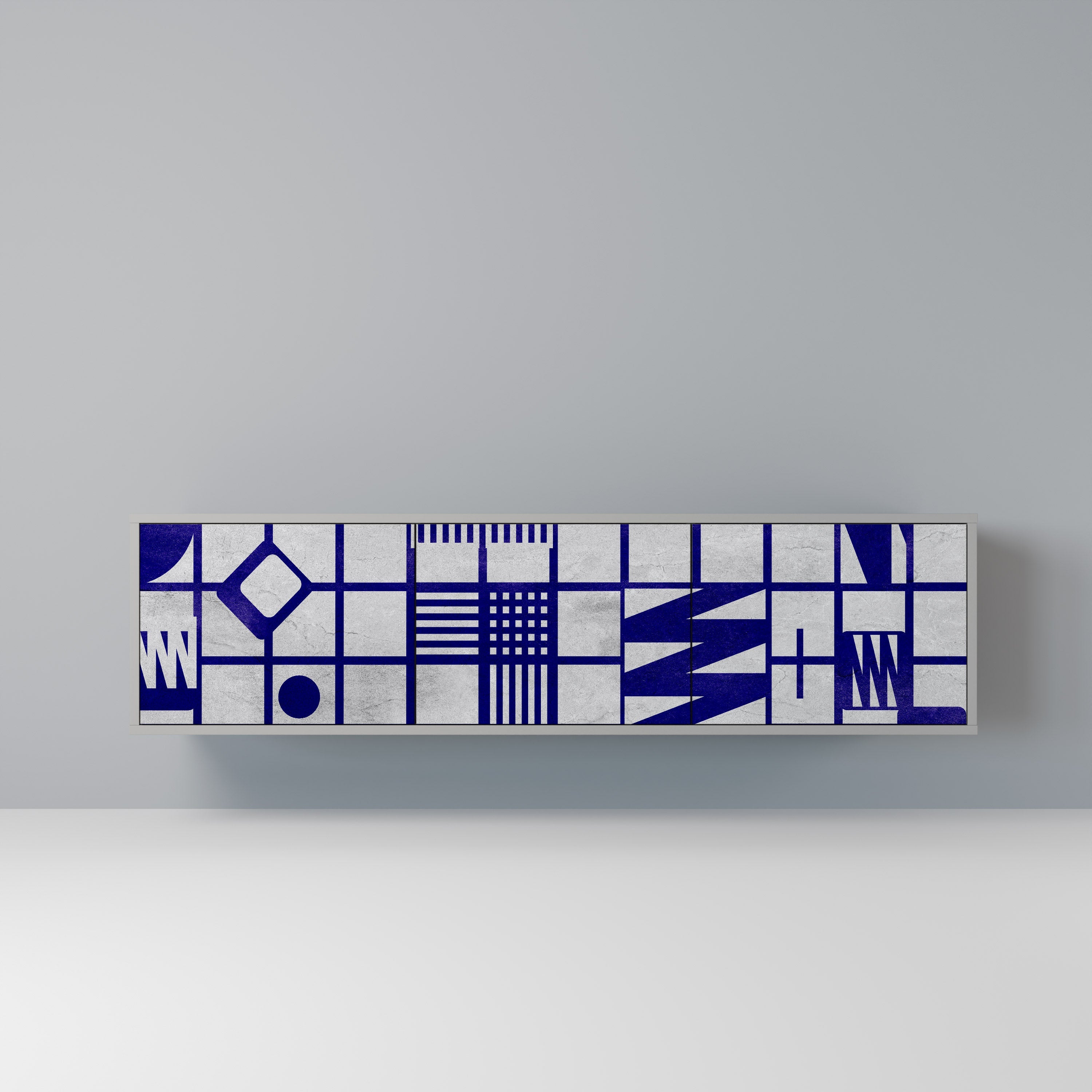 THE RIGHT PLACES Móvel de TV com 3 Portas em Acabamento Cinzento