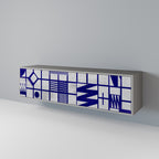 THE RIGHT PLACES Móvel de TV com 3 Portas em Acabamento Cinzento